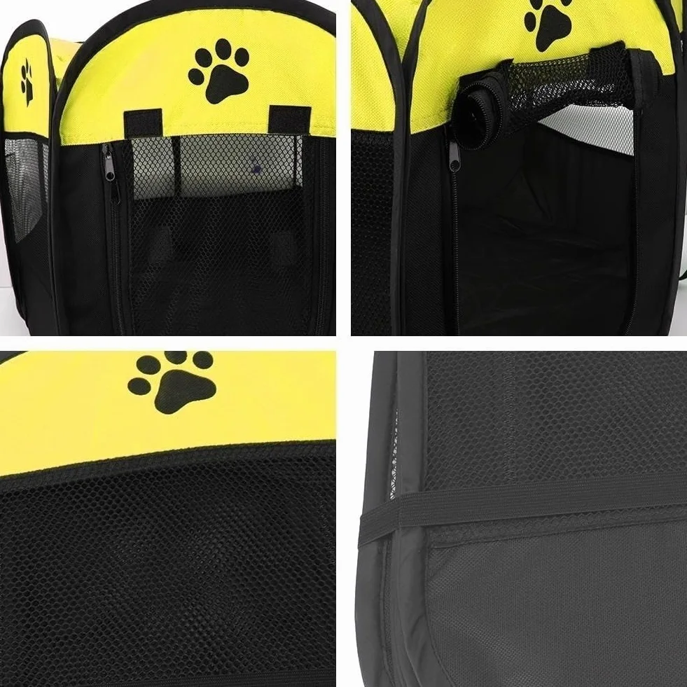 Parc pour Chiots Pliable en Tissu Oxford Étanche Fruit Vert