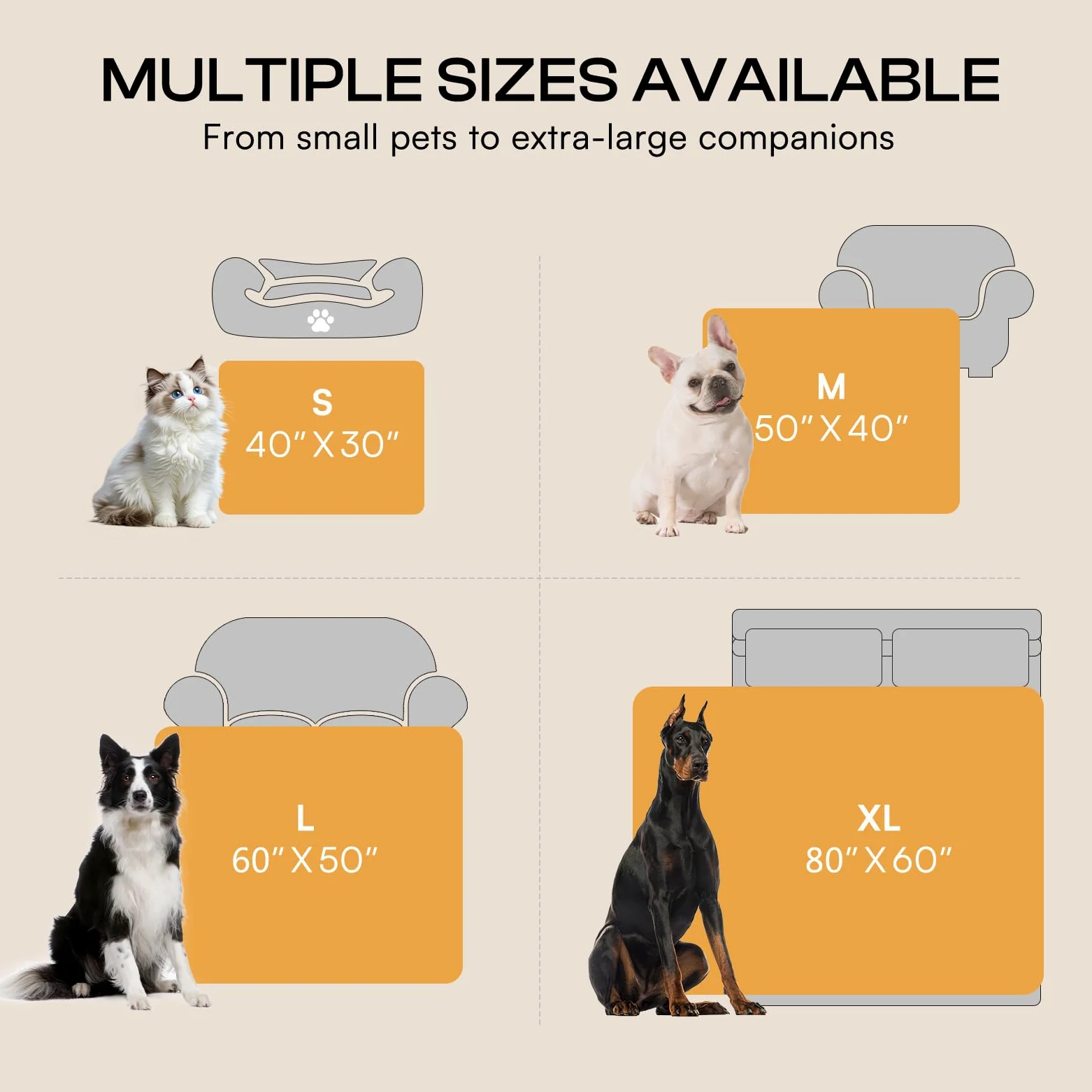 Luciphia Grande Couverture imperméable pour Chien et Animal de Compagnie – Housse de Protection de Meubles à Poils Longs et apaisantes en Fausse Fourrure pour Animal de Compagnie, Lavable et