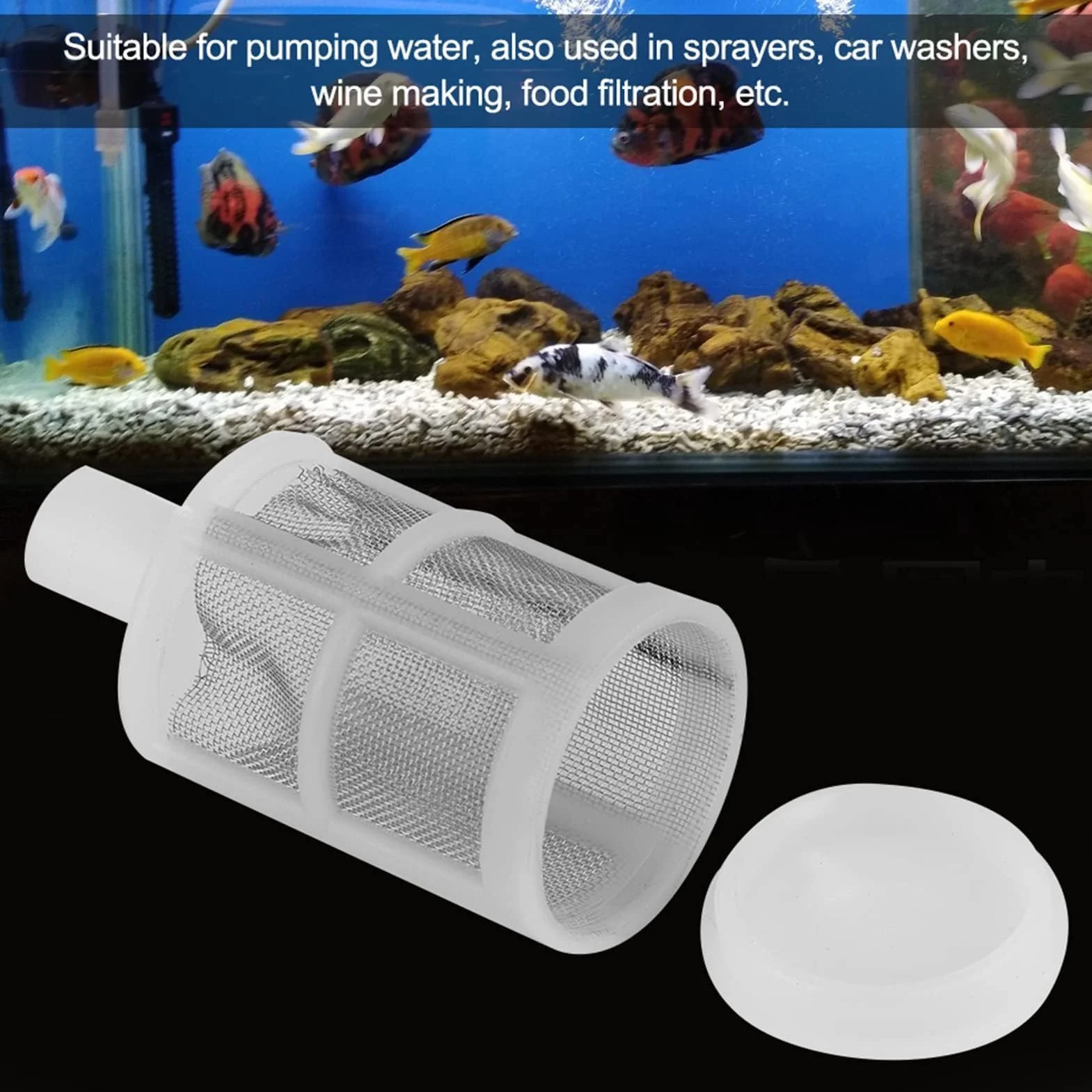 Kit de Filtration pour Pompe à Eau d'Aquarium, 10 Pièces, Crépine et Filtre pour Tuyaux 7mm et 10mm