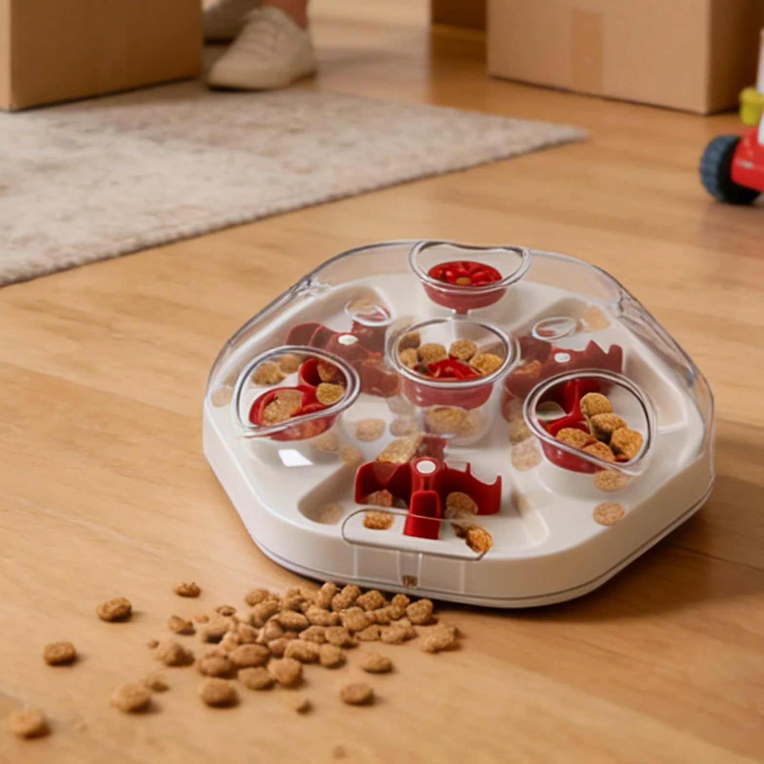 Puzzle À Pour Chien d'Intelligence avec Distributeur de Croquettes | Jouet Distribueur De Avec Trous À Snacks Pour L'Entraînement au Ralenti la Mastication le Domestique et l'Anti-Ennui des