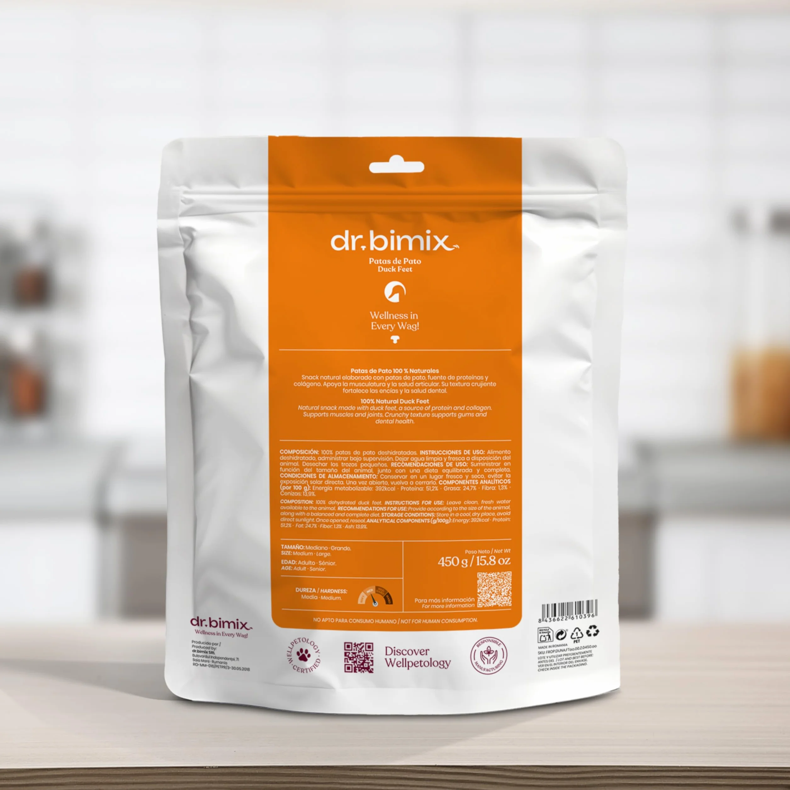 Pattes de Canard pour Chiens Friandises Naturelles Riches en protéines collagène 450 g