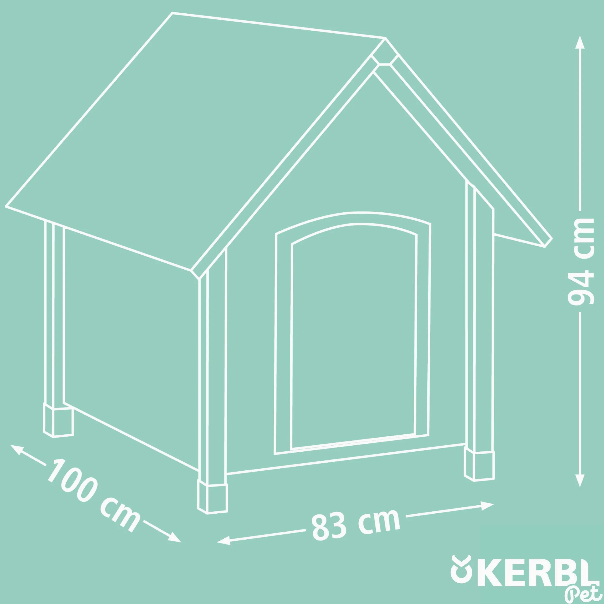 Kerbl 81349 Multiplex Niche pour chien Toute saison 100 x 83 x 94 cm
