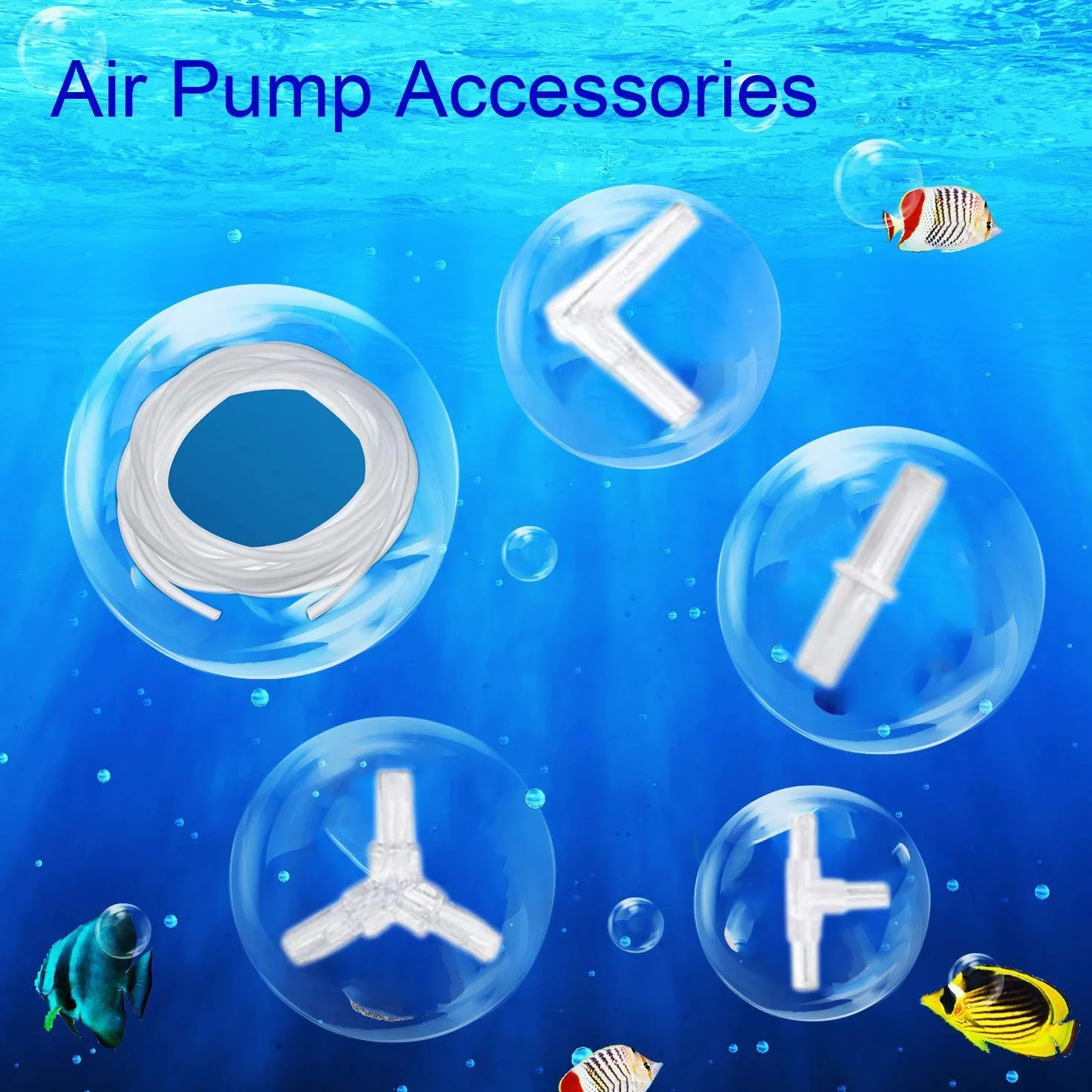 RUNCCI-YUN 40Pcs connecteurs pour Tuyau d'aquarium Y T L I + 5M Tube Air 4x6 mm Transparent