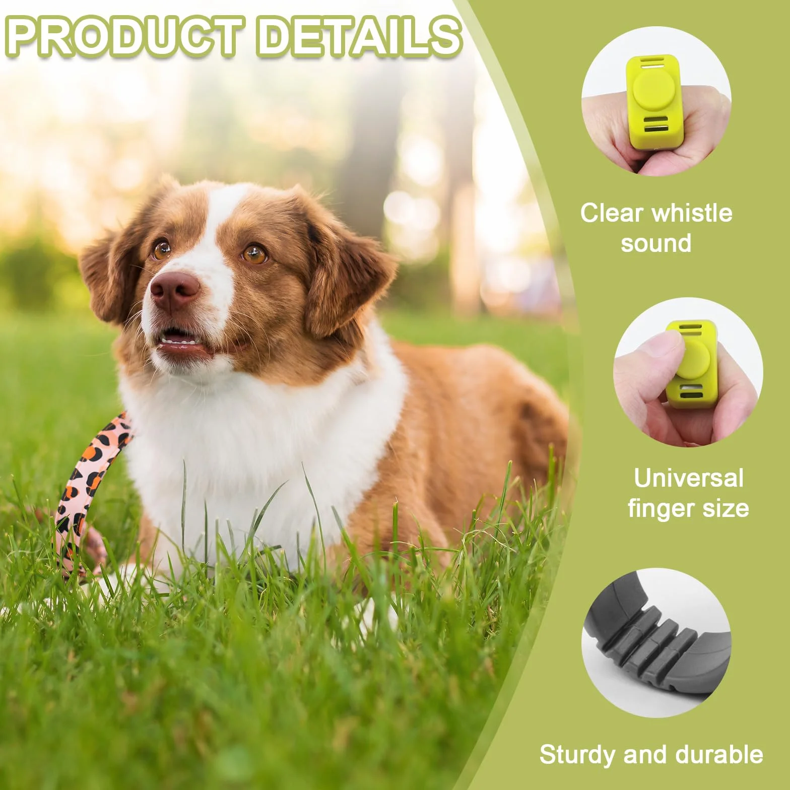 4X Clickers Chien et Chat (19mm/21mm) en Vert et Gris, Accessoire Pratique pour Dressage Chien et Chat, Clicker en Anneau pour Doigt pour Entraînement, Tours et Rappel
