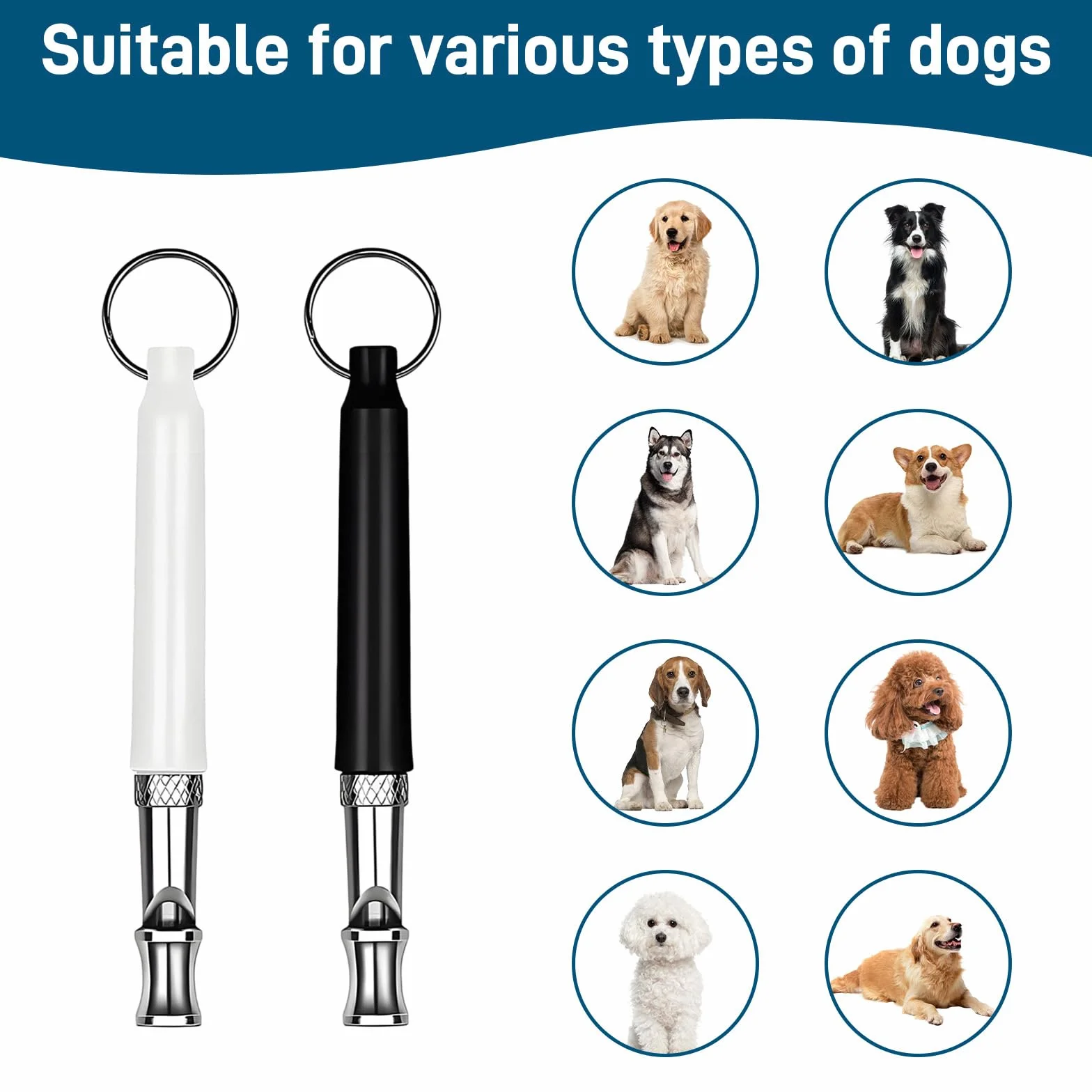 Sifflet Ultrason Chien Anti Aboiement Lot de 2 – Haute Fréquence Silencieux Aide Rappel Éducation Canine