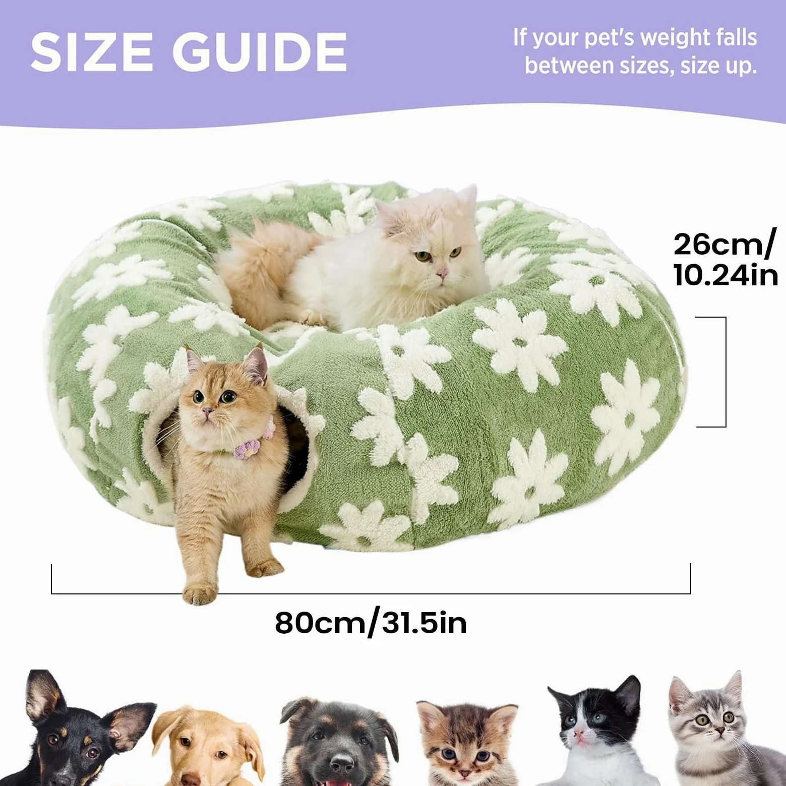 Tunnel pour Chats Jouet Cave en Peluche Lavable avec Balle | Tubes Et Tunnels Interactifs Avec Design Pour Chat Pour Divertissement, Ramper, Gratter, Intérieur, Extérieur, Chatons,