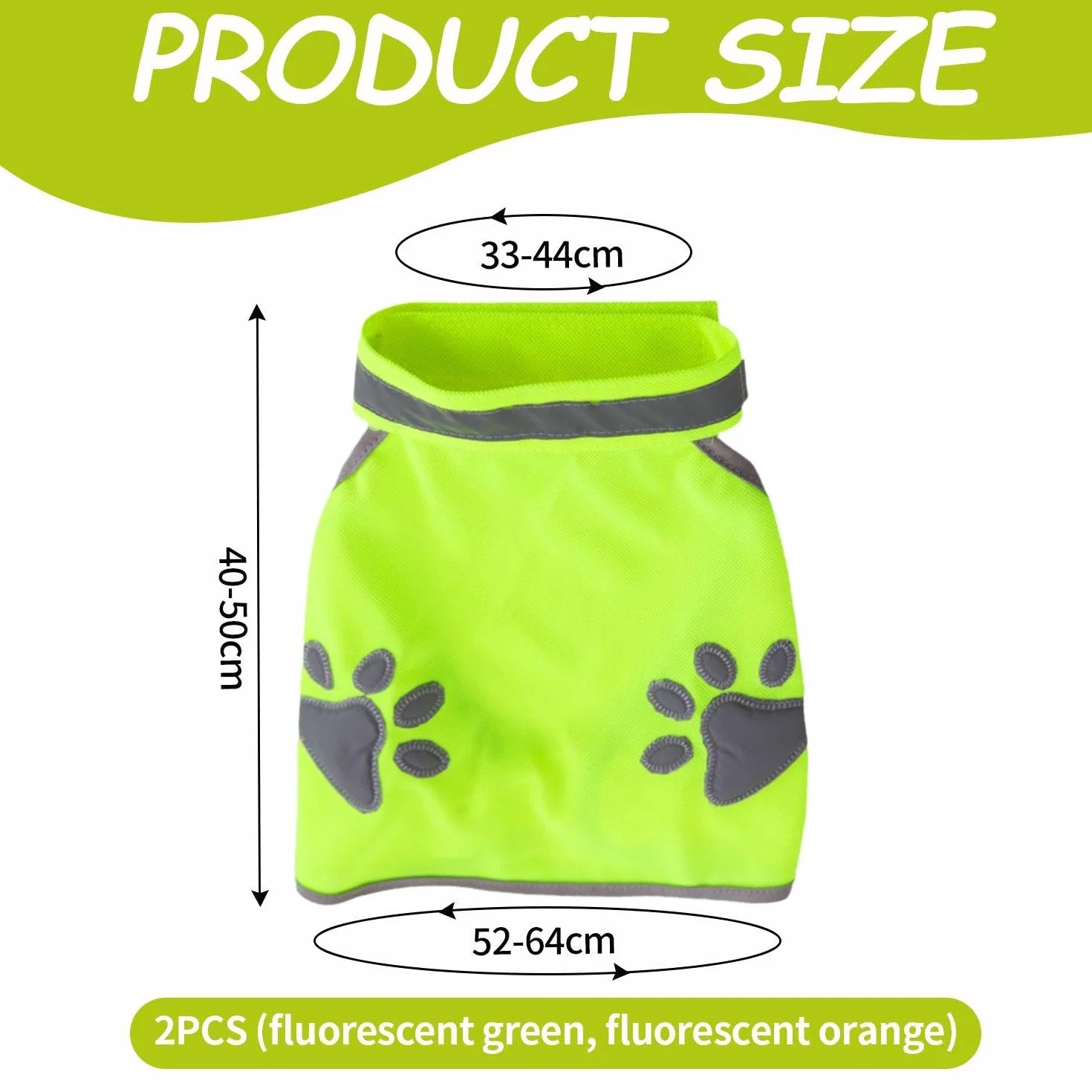 Vêtements Réfléchissants pour Chiens 2 Pièces Gilet de Sécurité de Voyage