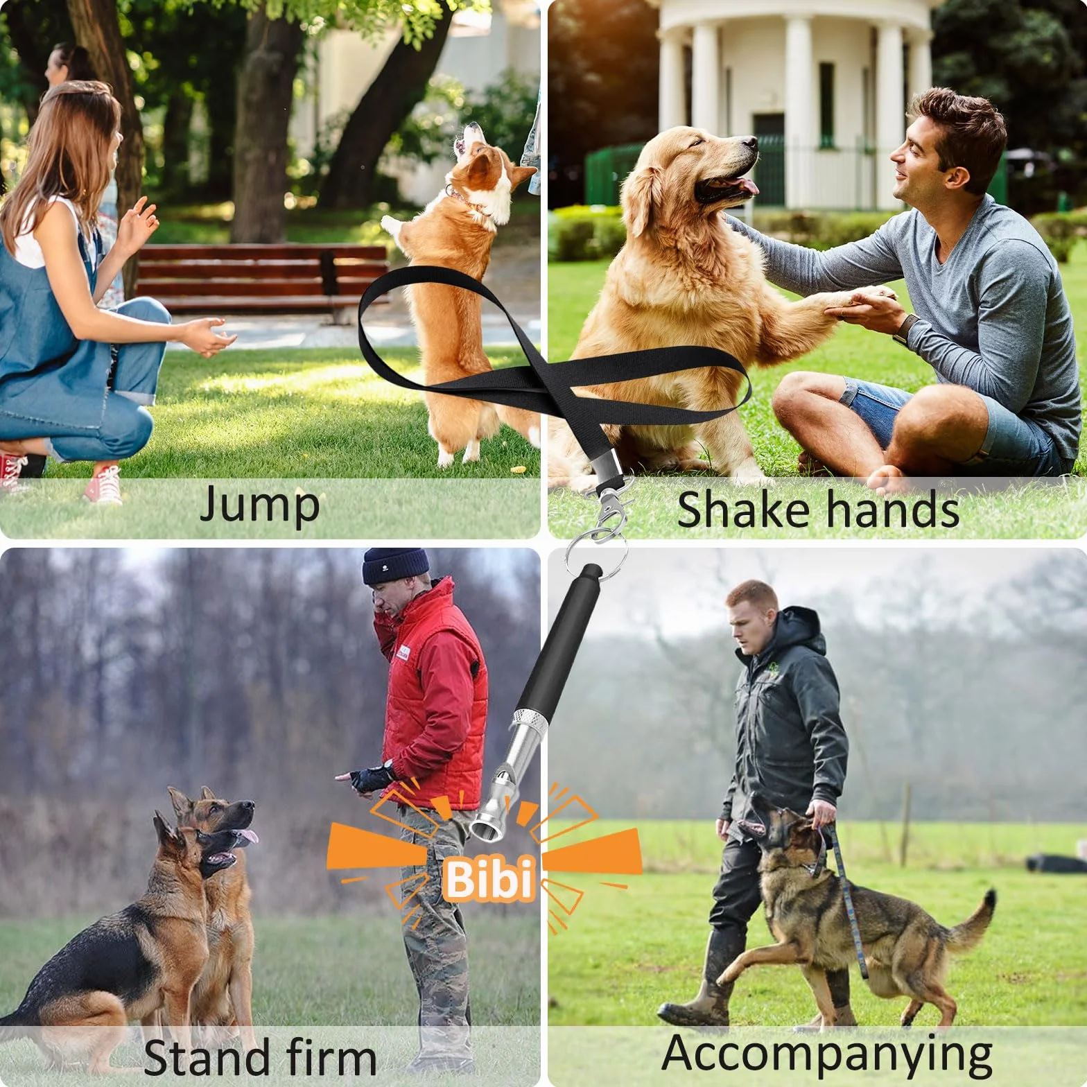Sifflet pour chien à haute fréquence silencieux - Accessoire anti-aboiement ultrasonique avec cordon - Noir