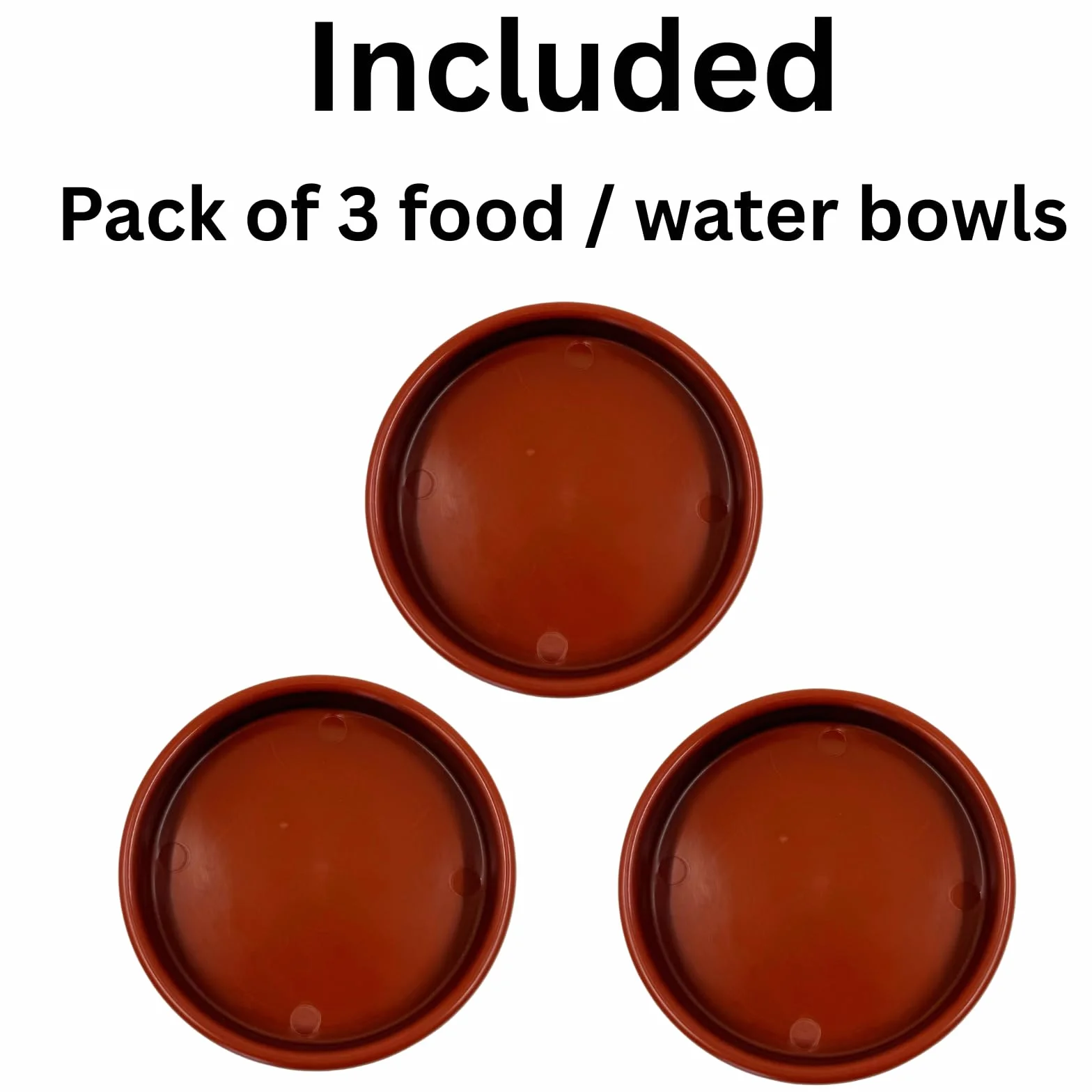Lot de 3 bols pour nourriture et eau 13 cm de large profil bas 2 cm de profondeur