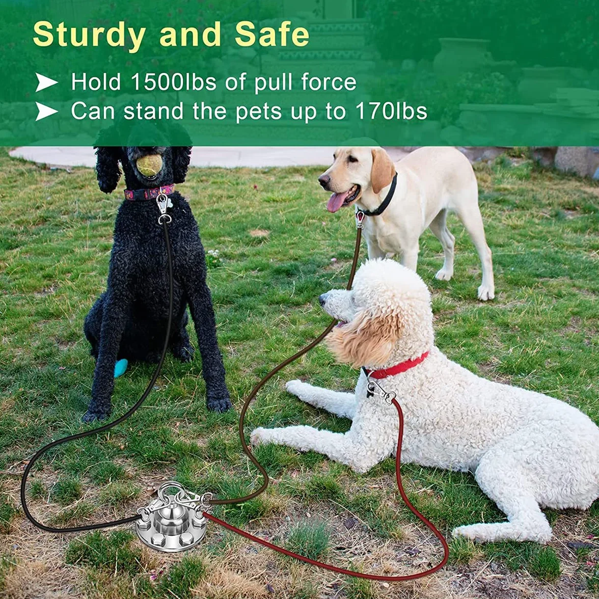 WANGCL Piquet pivotant à 360° pour chien - Force de traction de 680 kg - En acier inoxydable - Résistant à la rouille - Pour extérieur, camping, pelouse