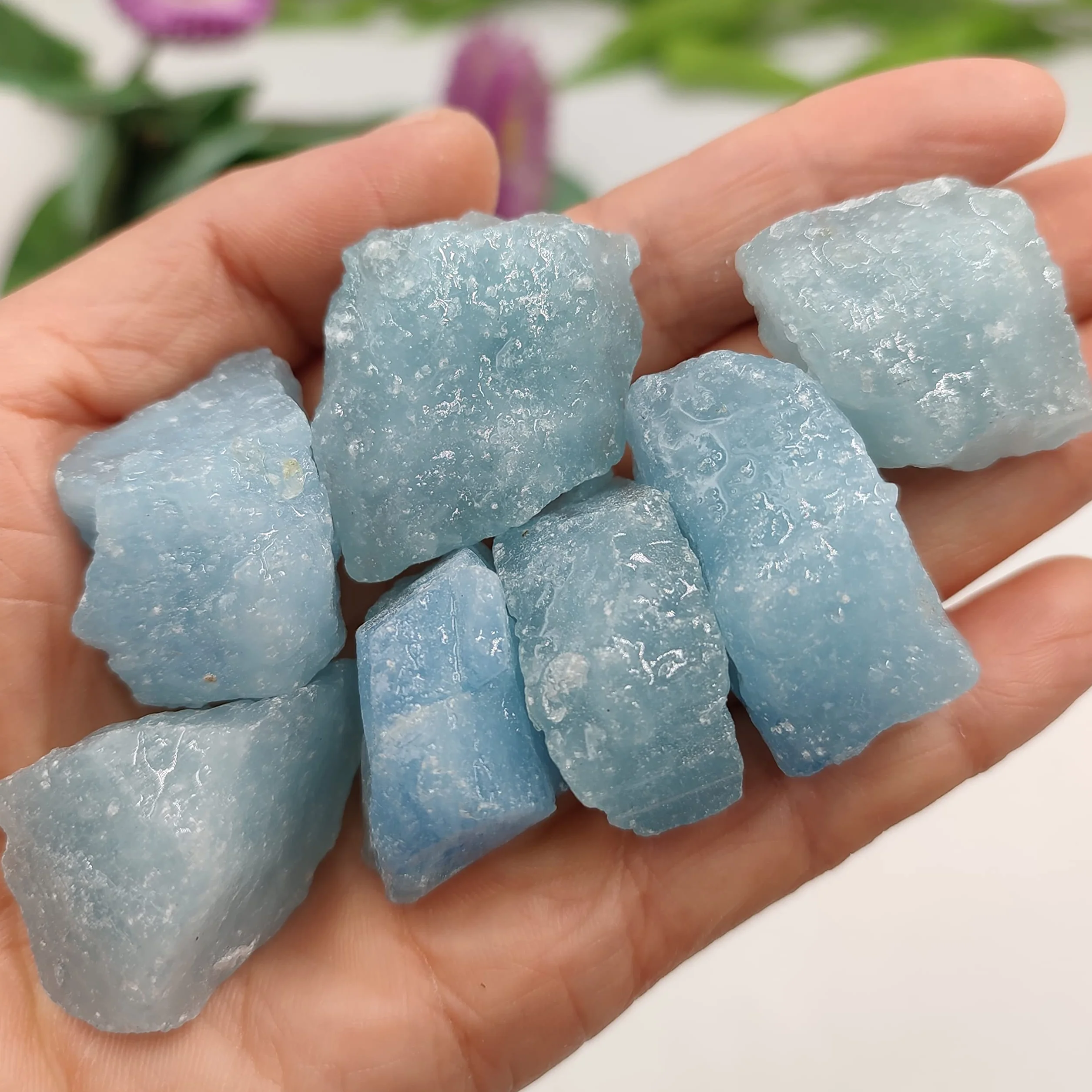 1pc aléatoire Naturel Aigue-Marine Pierre Brute Cristal Quartz Roche à Collectionner spécimen minéral guérison Pierre précieuse Brute décor à la Maison Cadeau