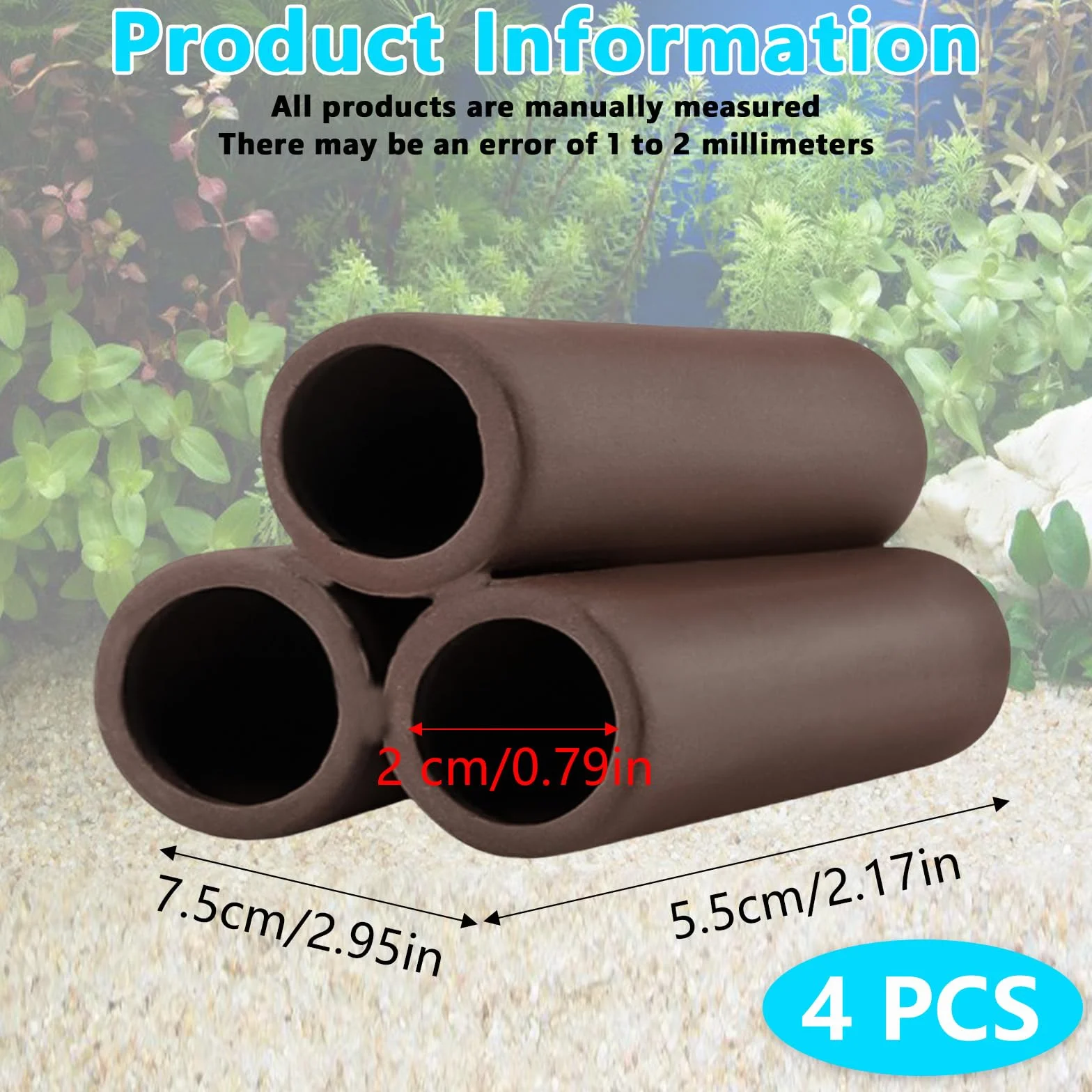 Cachette en céramique pour aquarium Lot de 4 accessoire réservoir poissons décoration grotte crevettes