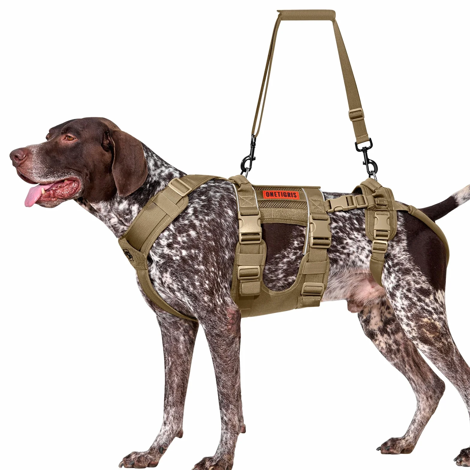 OneTigris SKYEWALKER Harnais pour chien réglable, soutien rééducation, taille moyenne et grande, marron, XL