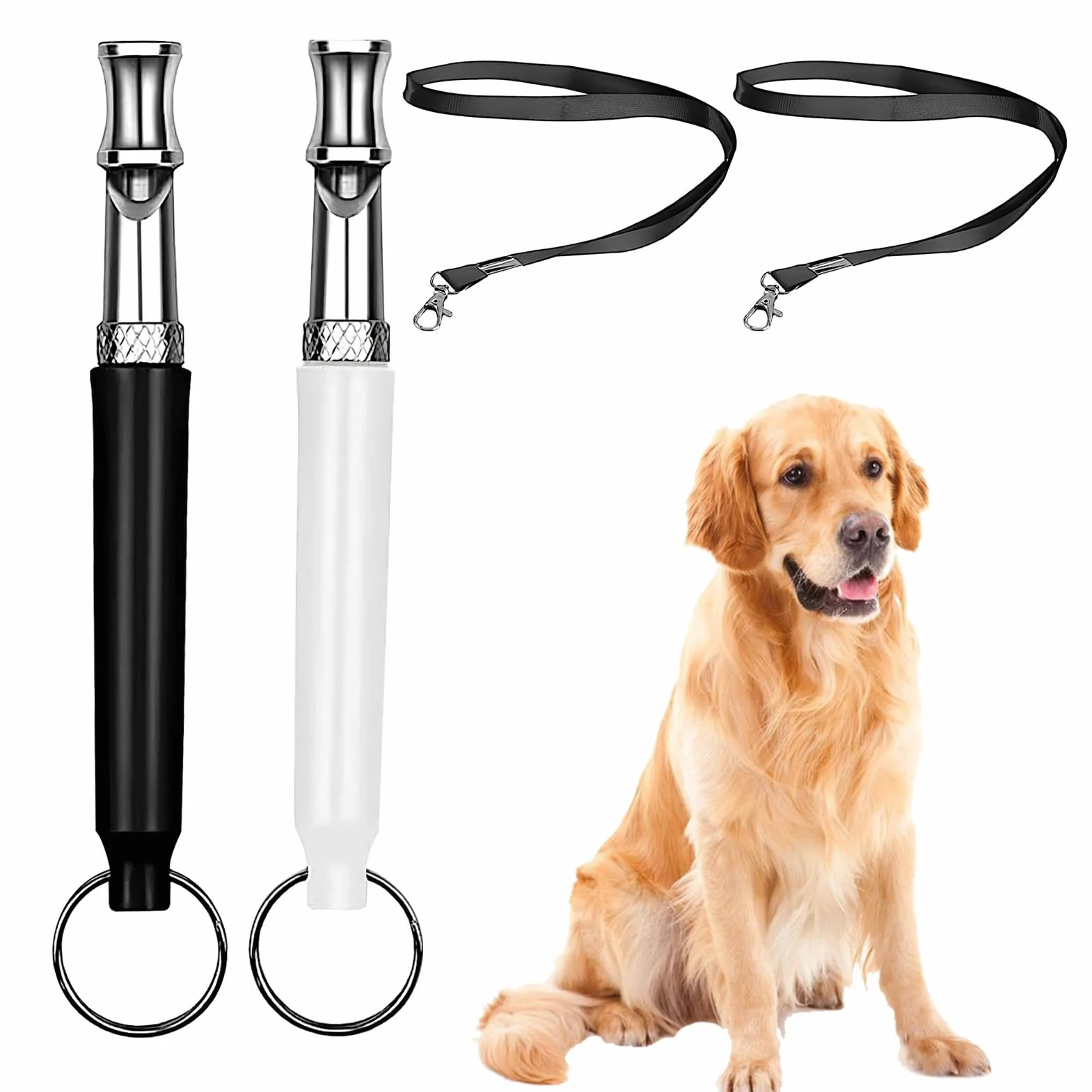 Sifflet de Rappel pour Chien Ultrason Silencieux Réglable 2 Pièces