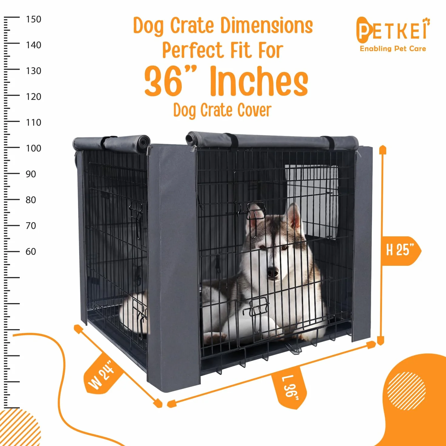 Grande housse de cage pour chien en polyester durable avec revêtement polyuréthane pour cage 1 et 2 portes