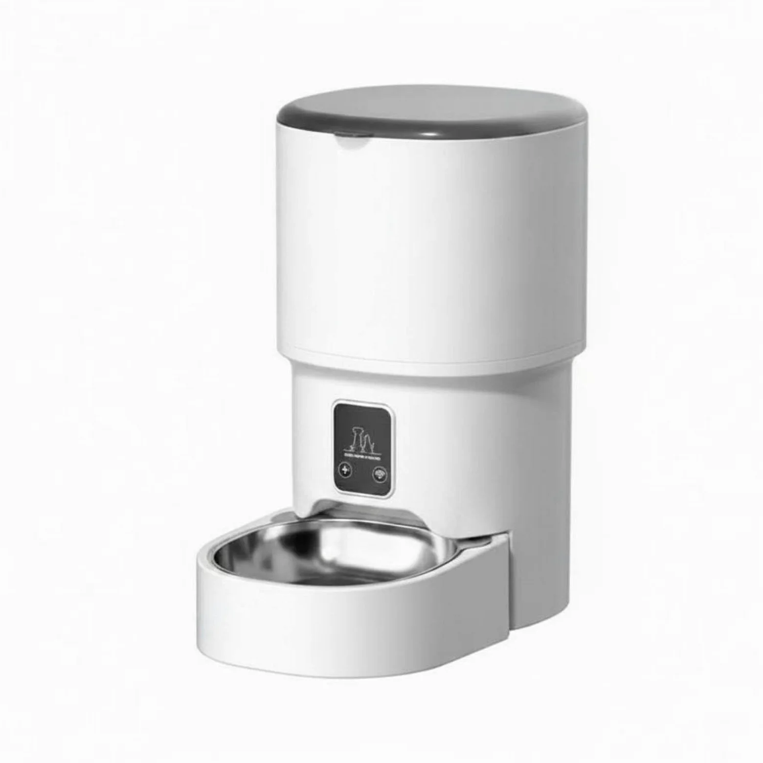 Distributeur Automatique de Croquettes Gamelle Connectée Nourrisseur Temporisé Intelligente Appareil de Distribution, Distributeur Intelligent avec APP, Gamelle en Acier Inoxydable, 4L