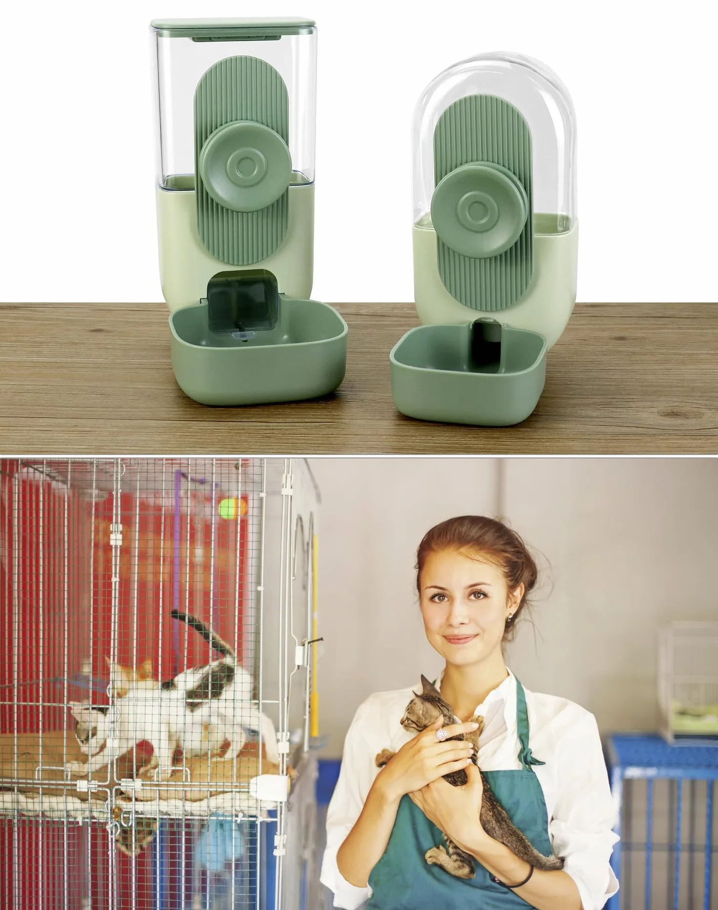 QWORK Distributeur Automatique de Nourriture 870 ML et Distributeur d'Eau 800 ML pour Hérissons