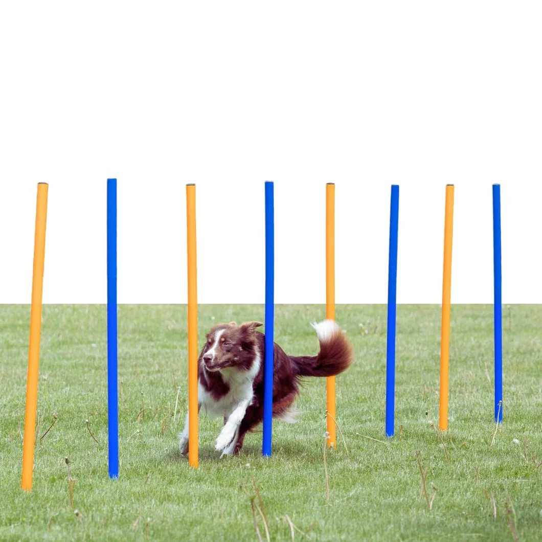 Trixie Dog Activity Agility Slalom 115H x 3W x 115L cm 12 Pieces Bleu Orange