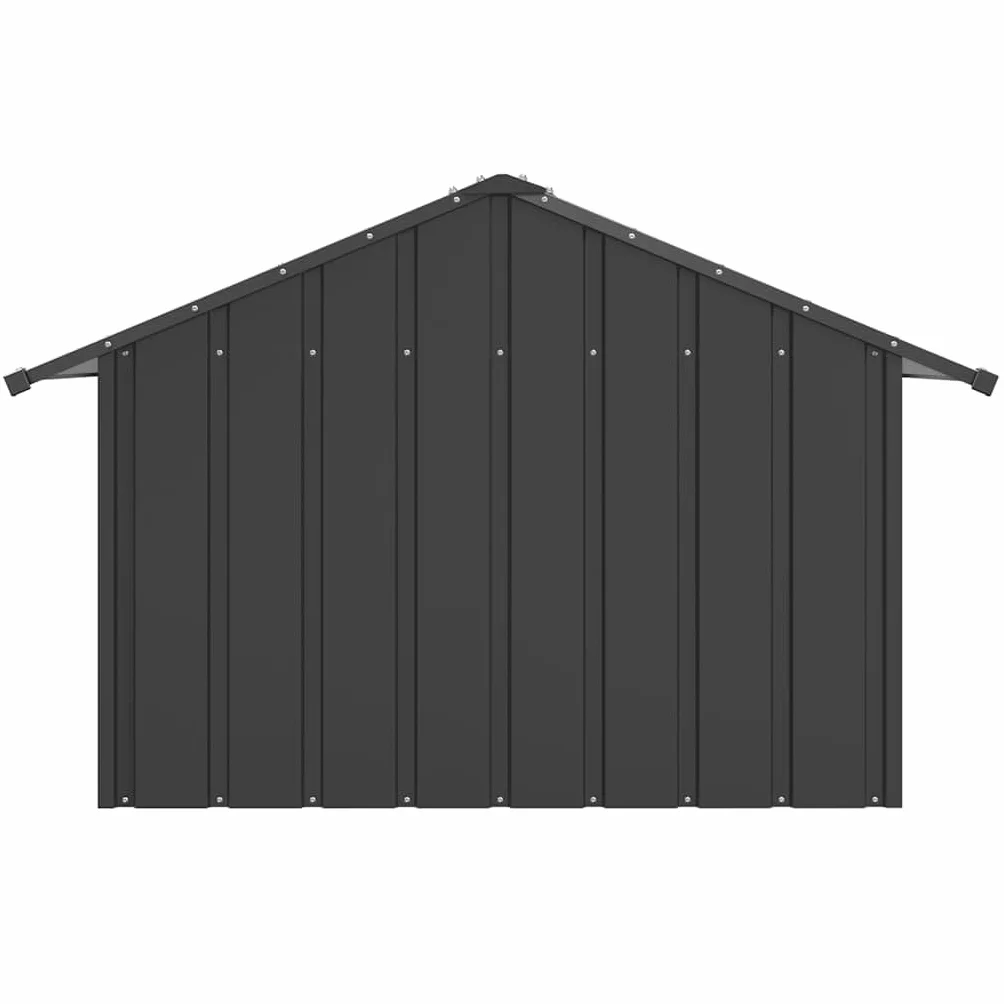 Niche pour Chien Extérieur Métal, Chenil Cage avec Toit Noir 83x130x85 cm Acier Galvanisé