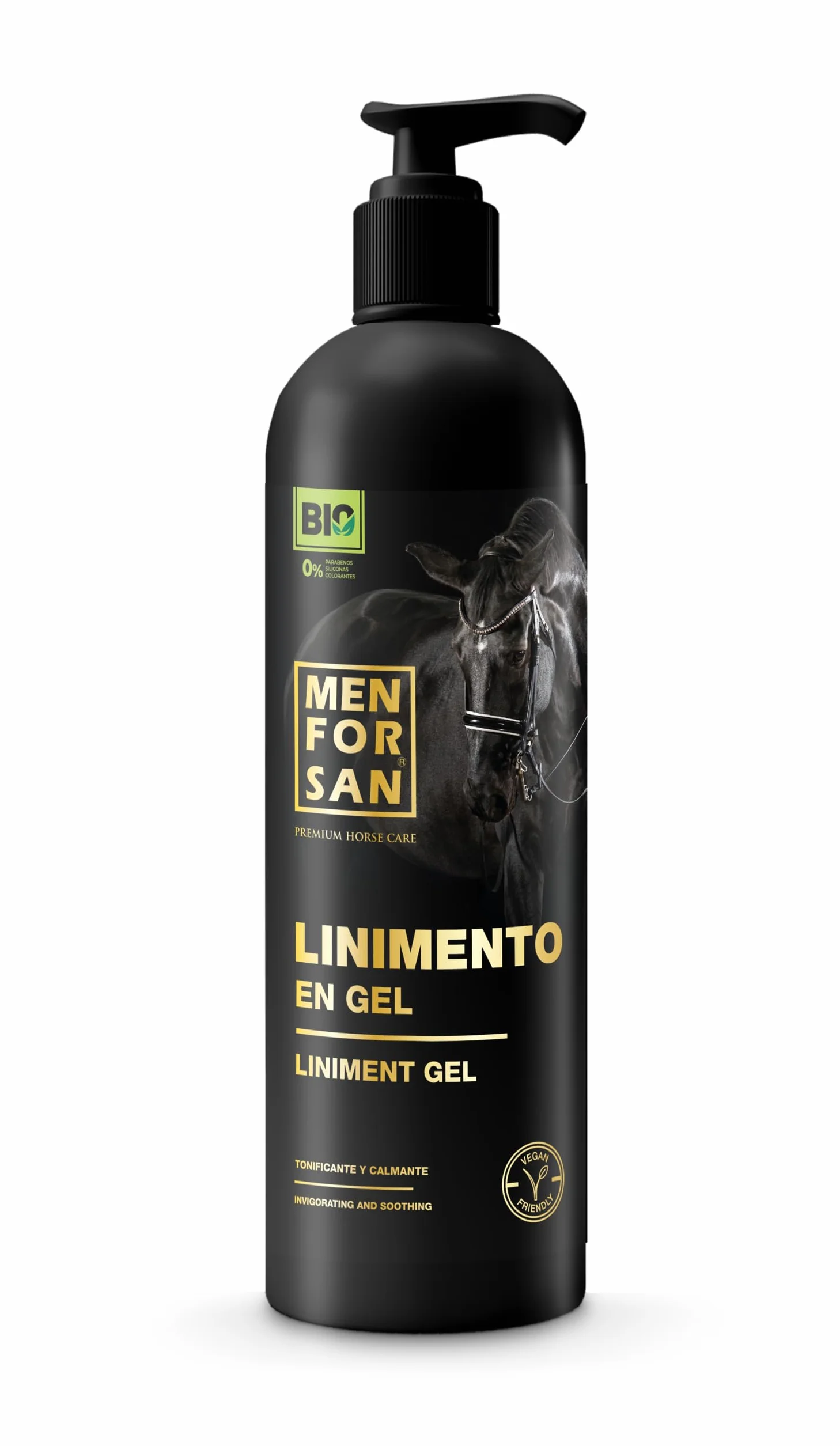 MENFORSAN Gel Liniment pour Chevaux 500ml Apaise Muscles Vegan Natural Premium Horse Care