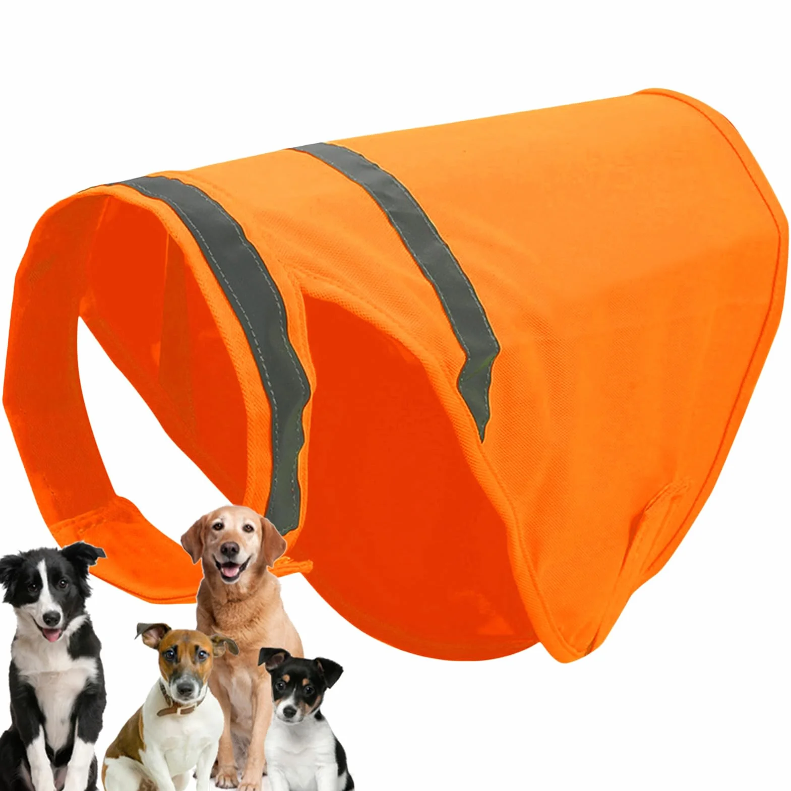 Gilet de sécurité pour Chien Orange Fluorescent Réfléchissant Respirant