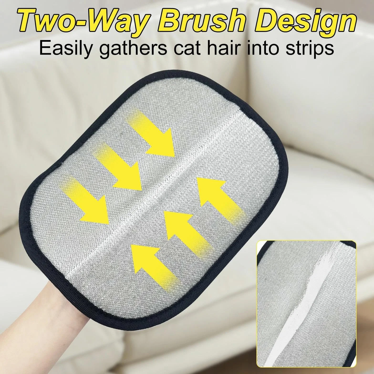 Gant Anti Poils Animaux 3 Pièces, Gants d'épilation Pet Hair Remover Glove, Brosse Poils d'animaux Réutilisable pour Chien Chat