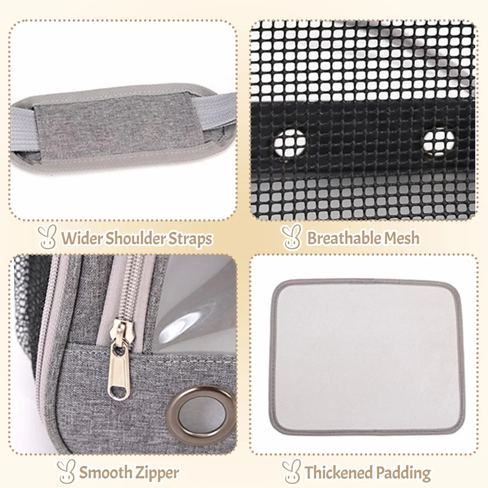 Sac de Transport pour Petits Animaux 35x25x23cm Cage Portable Oiseau Rongeurs