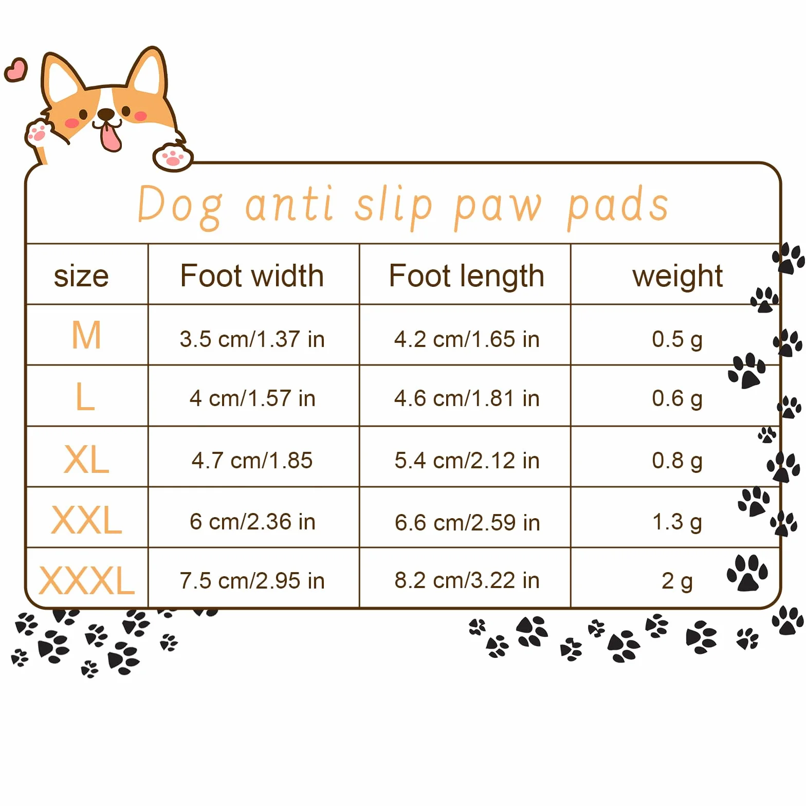 Protection Patte Chien Autocollant 24 pièces, Chaussettes Antidérapantes Traction Soin des Pattes (M)