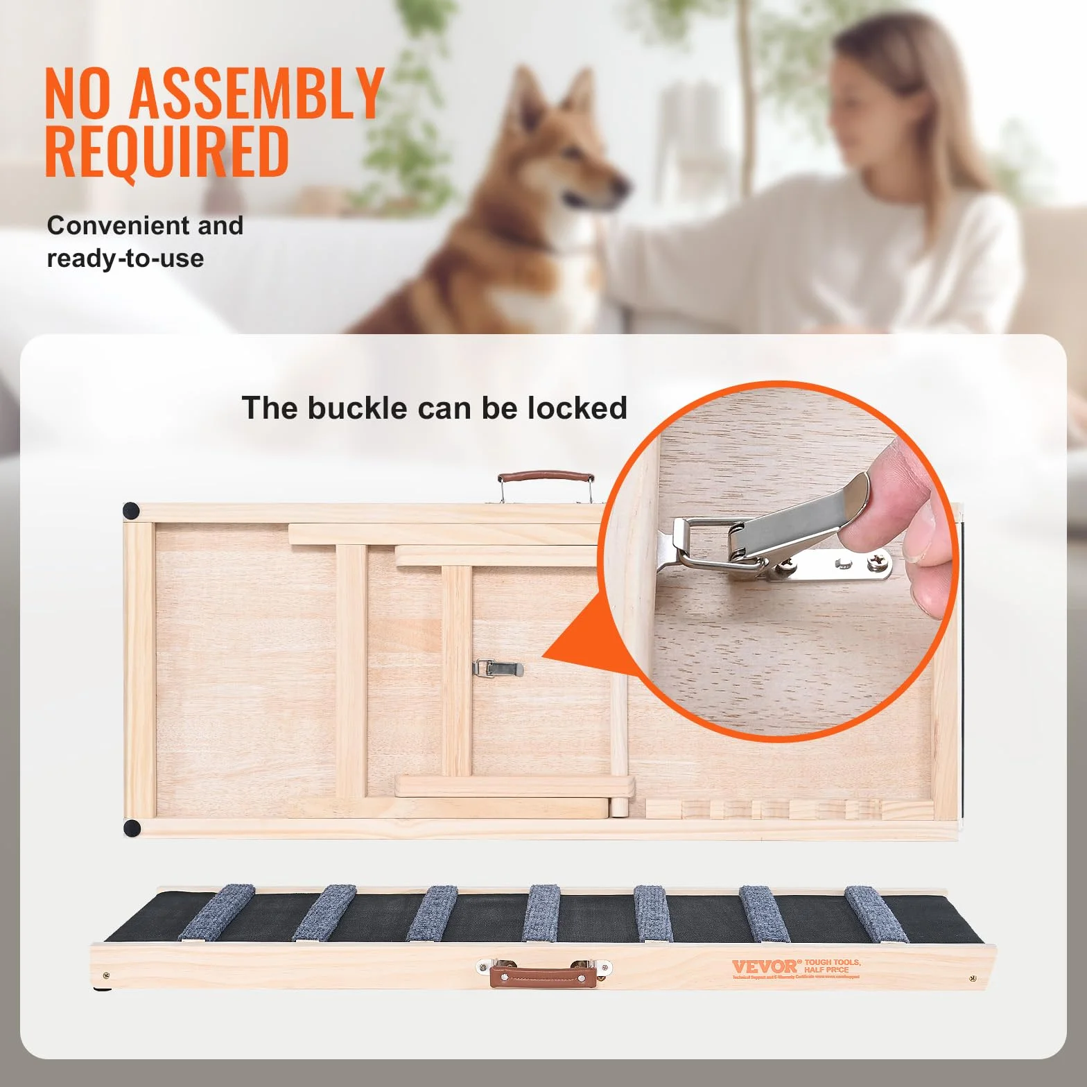 VEVOR Rampe pour Chien Longueur 1000 mm Rampe Pliable de Voiture Antidérapante pour Chiens de Petite ou Grande Taille Hauteur Réglable 38-56 cm Convient pour Lit, Canapé, Sofa, Intérieur, Extérieur