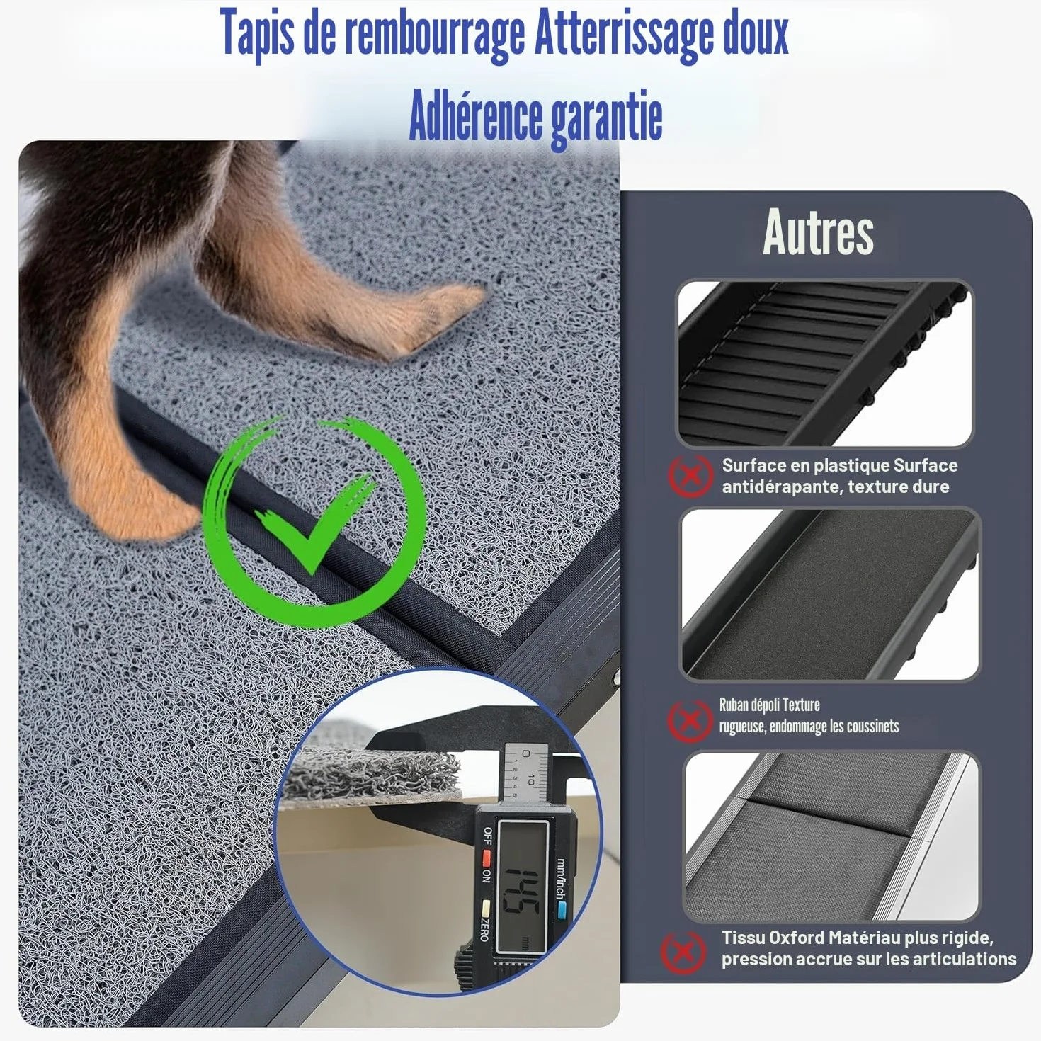 BACOENG Rampe pour Chien Pliable 180cm, Rampe Portable pour Grands Chiens avec Surface Antidérapante, Support 110kg pour Voiture Camion SUV