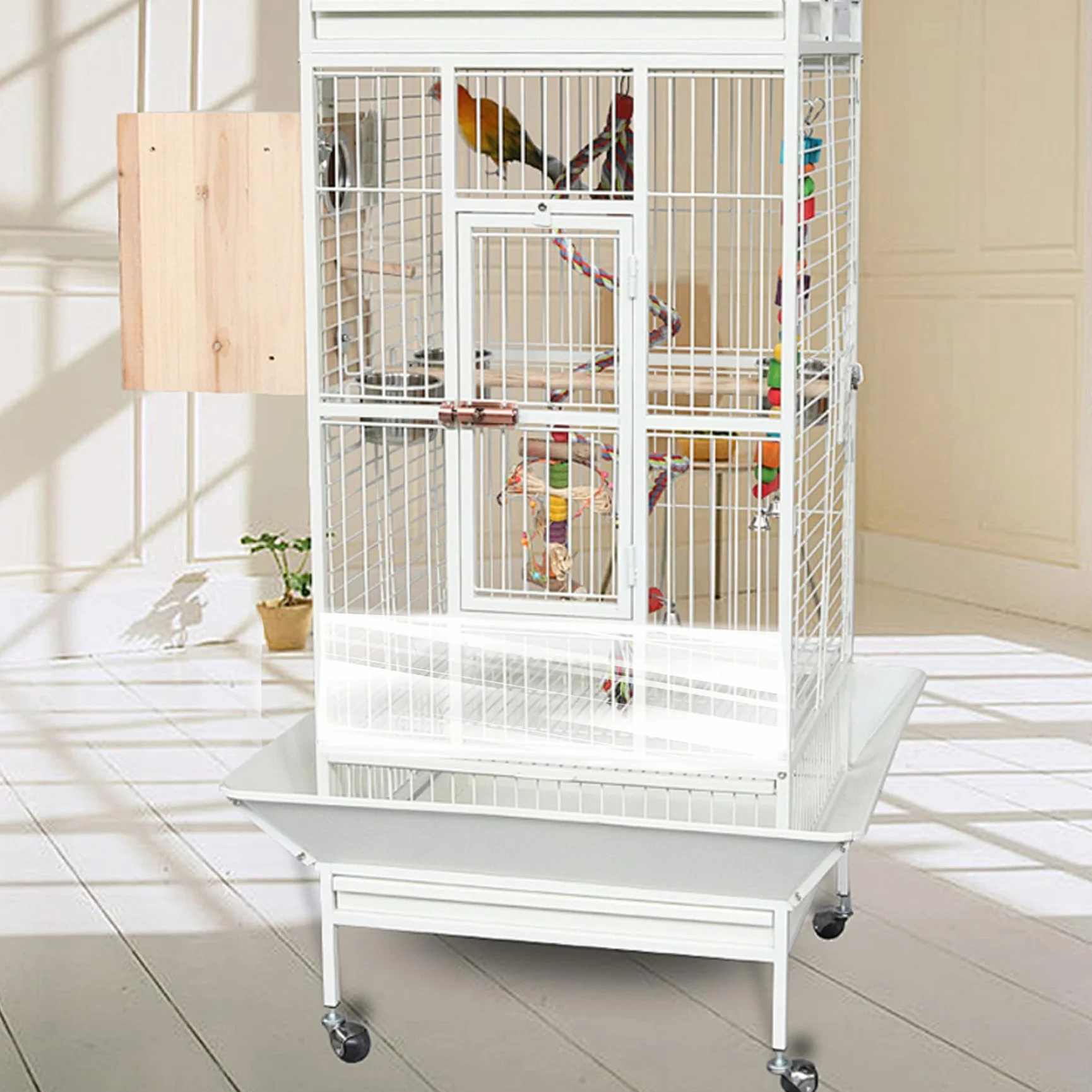 Cage d'oiseau Garde-Graines PVC Transparent 4pcs sans mâchage pour Perroquet
