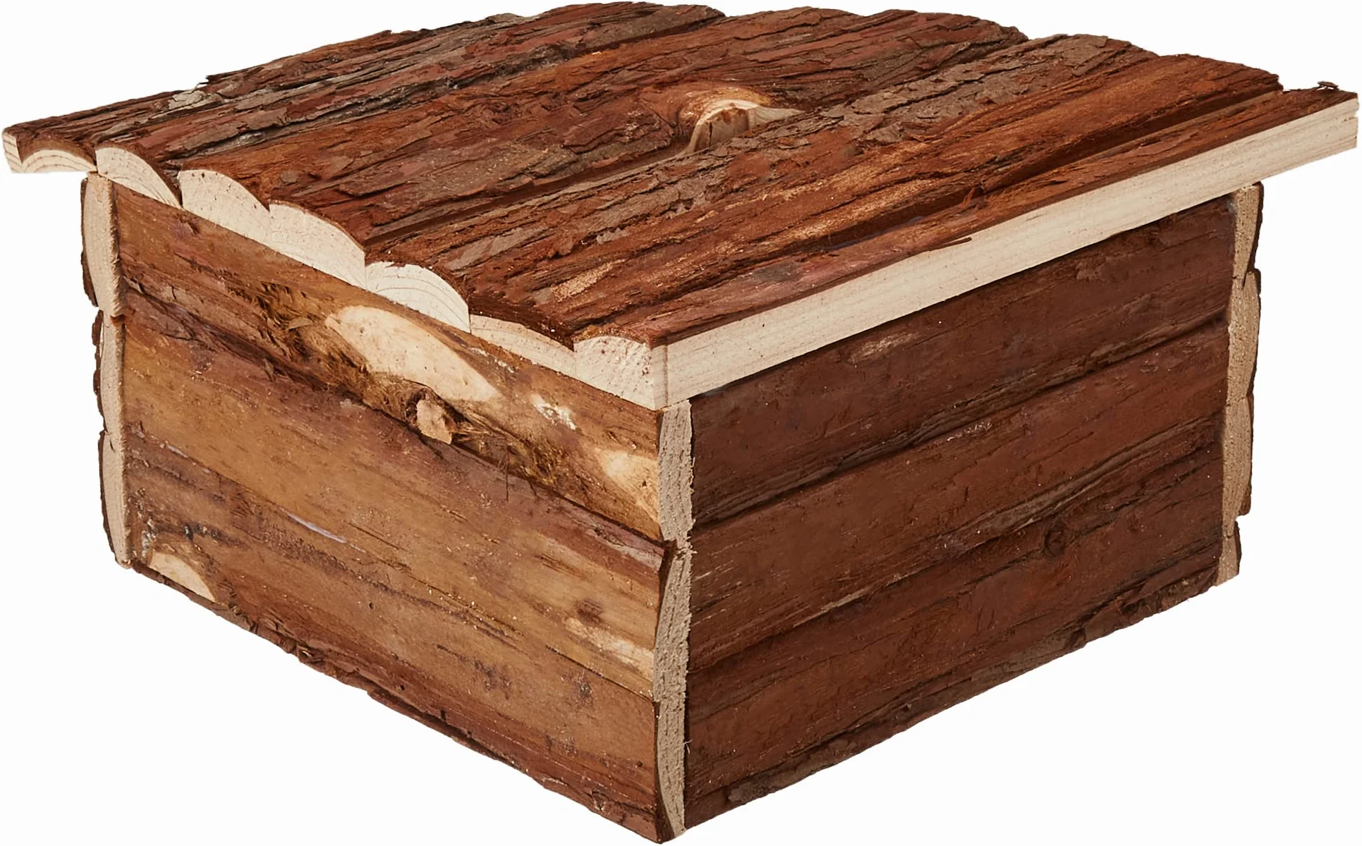 CROCI Maison Hamster Russe - Accessoire de Cage pour Rongeurs - Jouet Idéal pour Lapin Nain, Cochon d'Inde, Rat, Gerbille Rongeur, Porc-épic et Petites Tortues en Bois Naturel, 42x15x30 cm