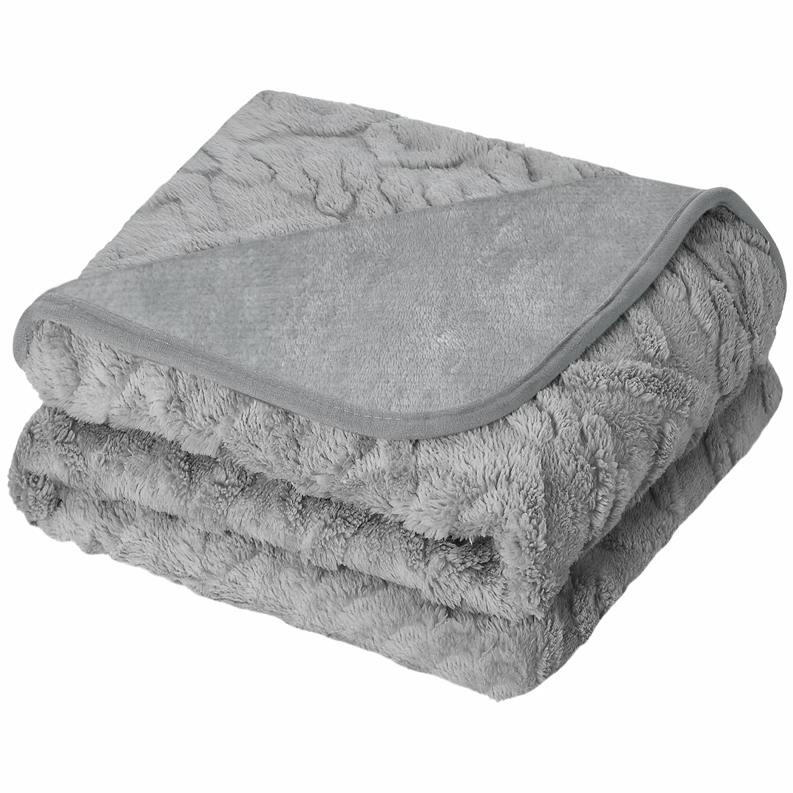 Couverture Chien Imperméable 100x75cm Flannel Réversible Lavable Machine Gris