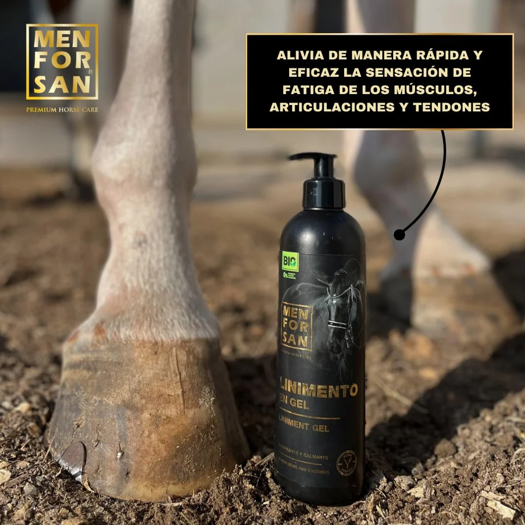 MENFORSAN Gel Liniment pour Chevaux 500ml Apaise Muscles Vegan Natural Premium Horse Care
