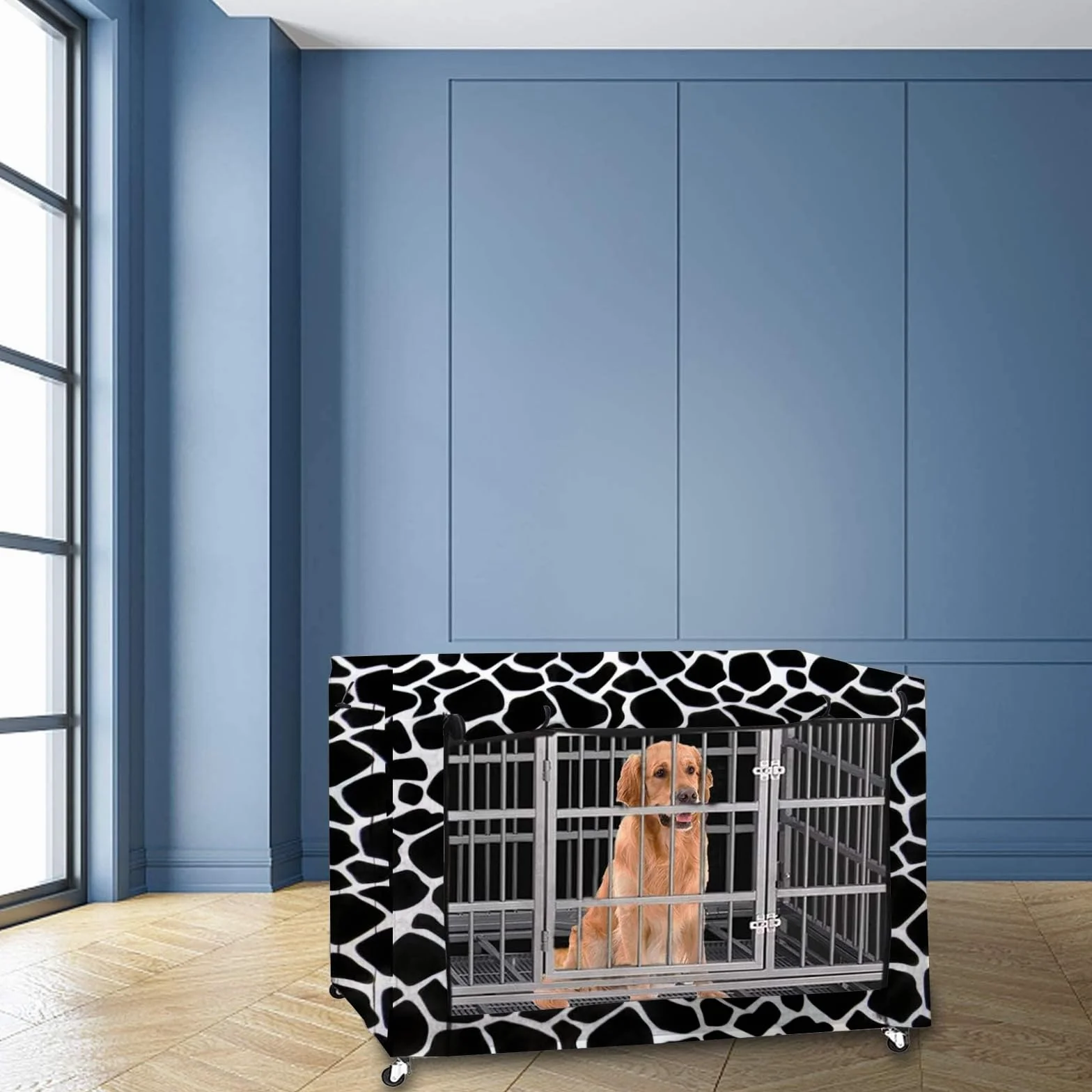 Housse de cage pour chien double porte durable coupe-vent
