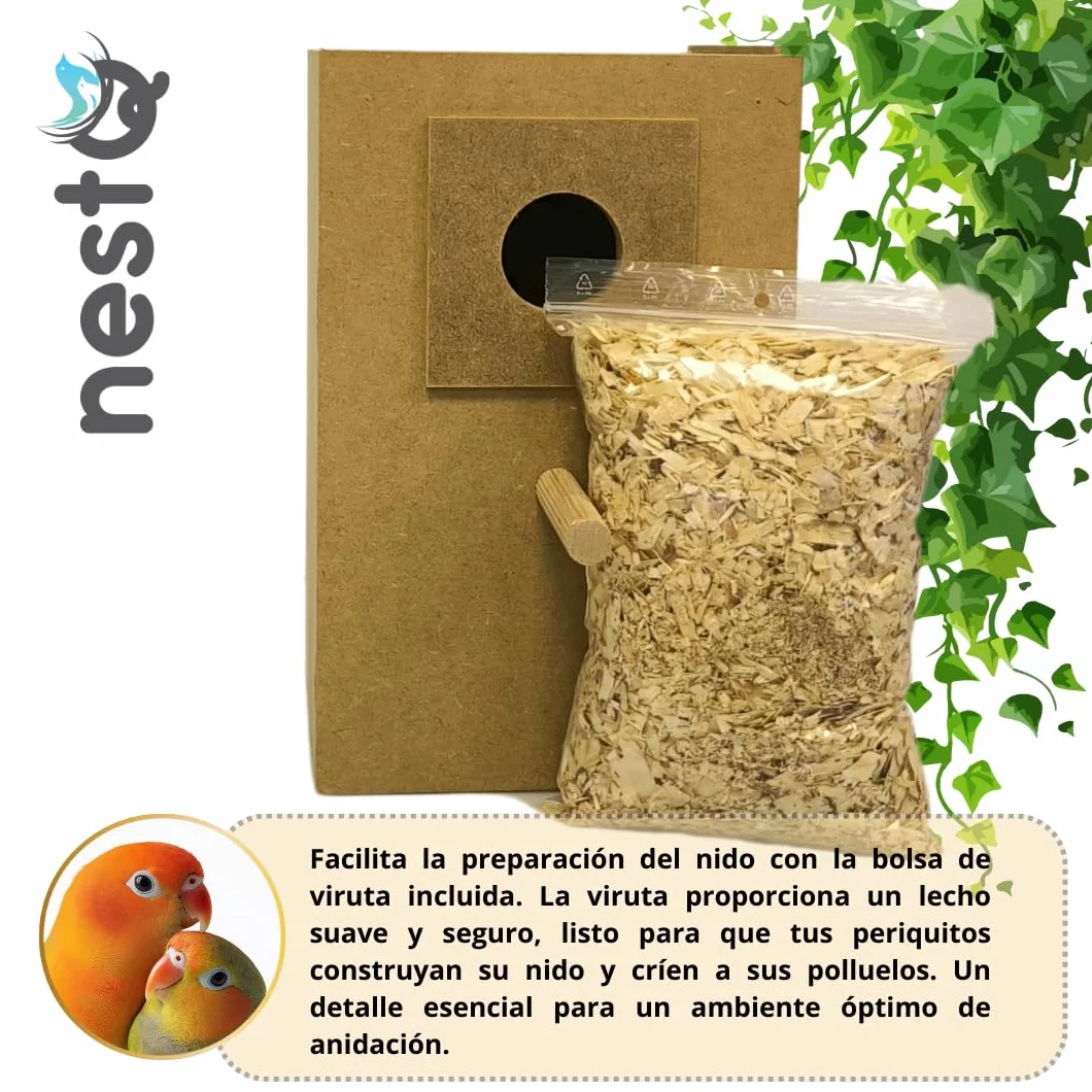 Nid Vertical pour Agapornis Inséparables, Abri d'élevage en Bois 28x18x18 cm