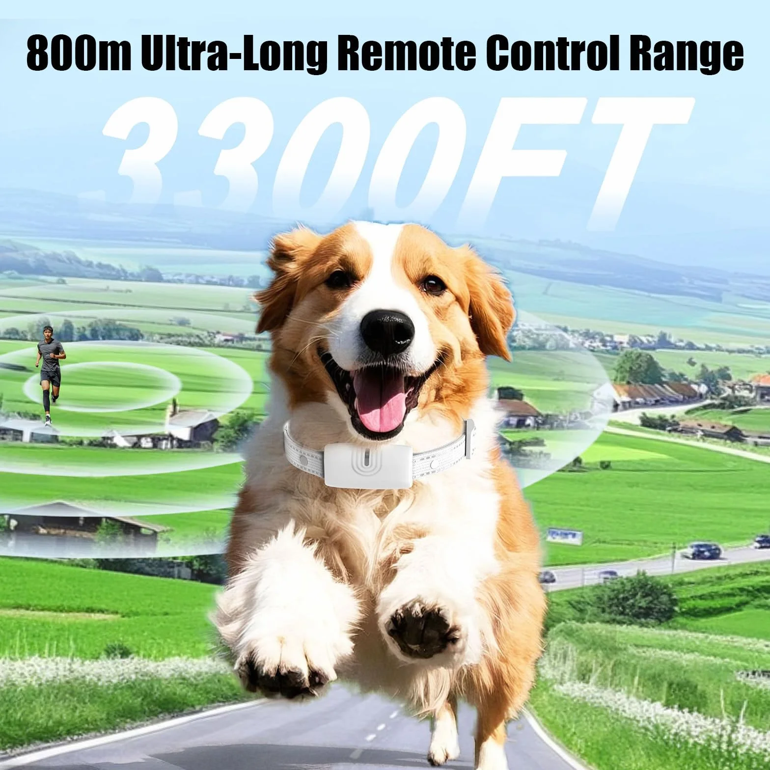 Cloture Electrique pour Chien, Collier Anti Fugue sans Fil GPS, Étanchéité IP67, Rayon 20-800m