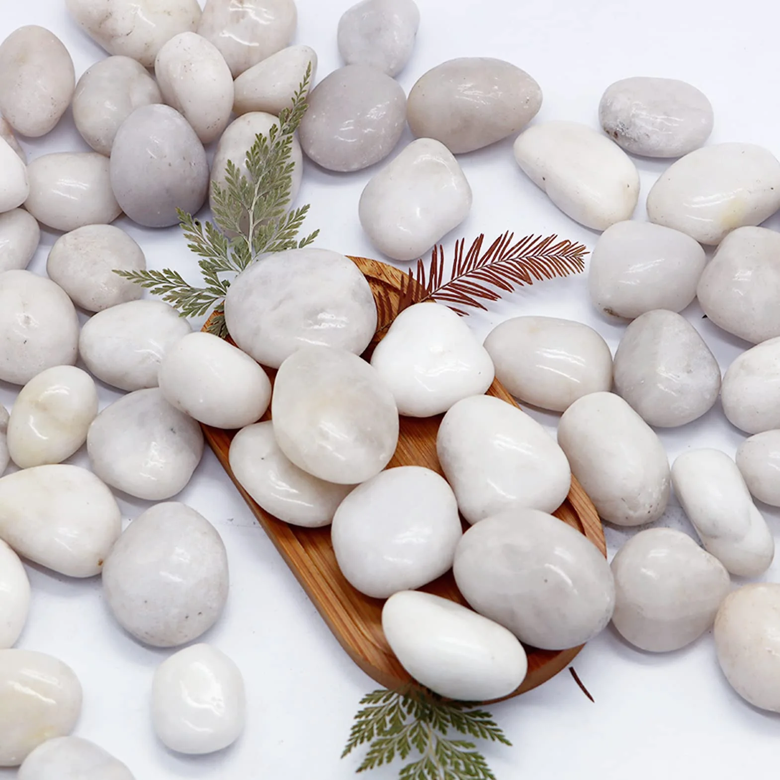1 kg de galets blancs décoratifs naturels polis pour plantes, décoration d'intérieur, gravier d'aquarium, remplissage de vase, jardin féérique, aménagement paysager extérieur