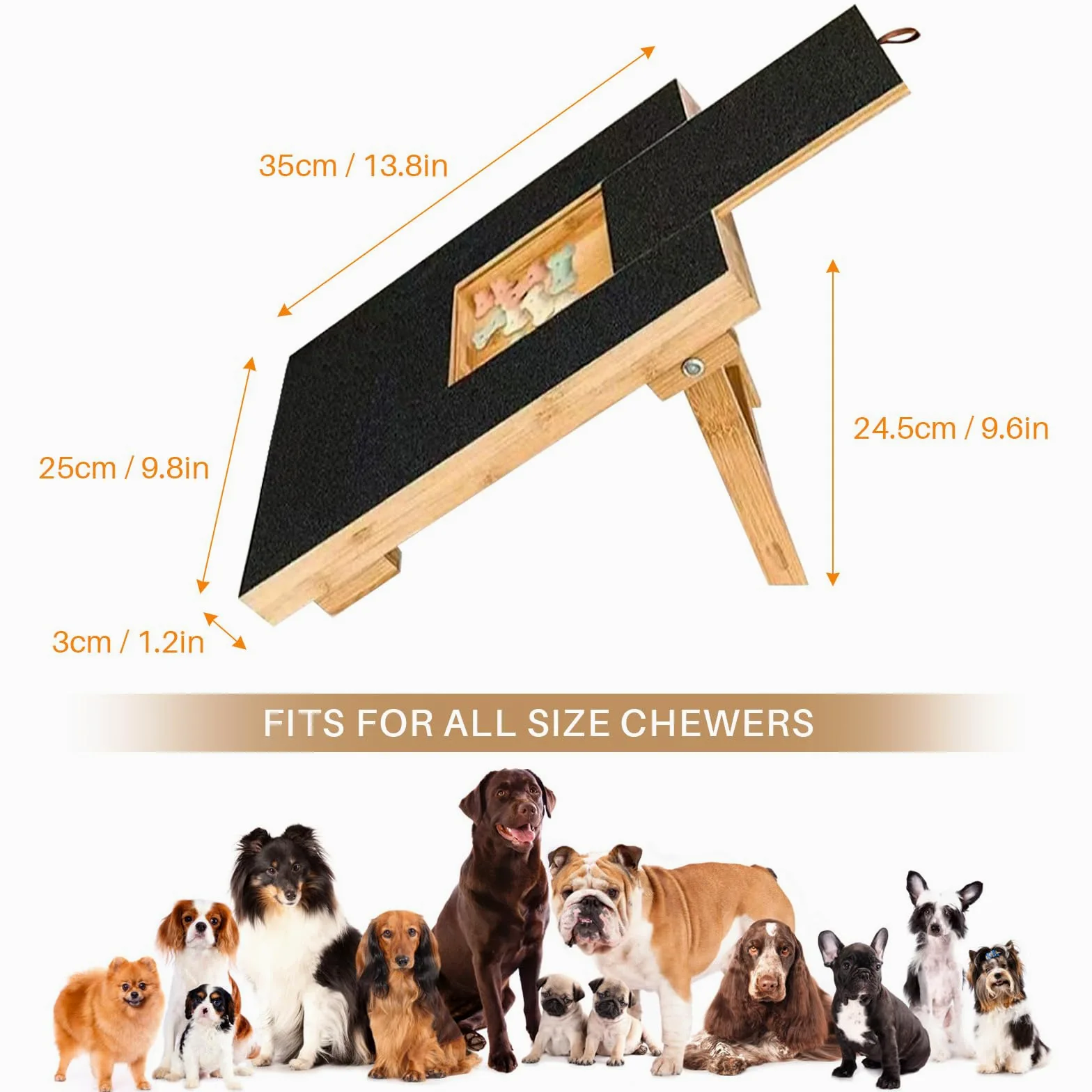 LiveGo Tampon à griffes pour chien, équipé de papier de verre, planche d'entretien sans stress, lime à ongles pour chien avec compartiment à collation, convient pour les chiens de petite et moyenne