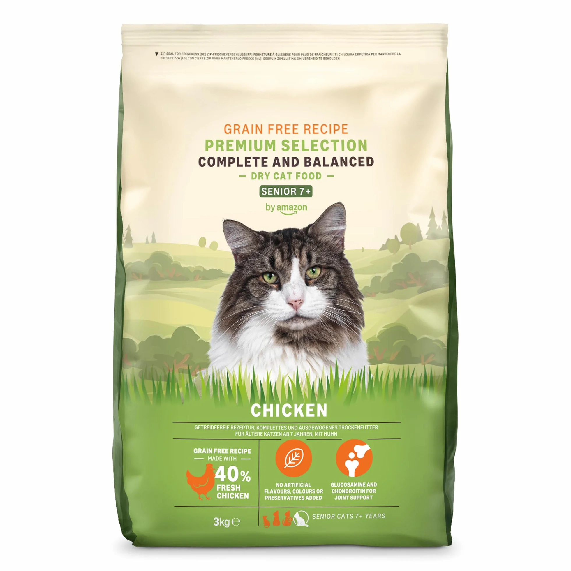 Amazon Grainfree Recipe Dry Cat Food Senior Fresh Chicken 3kg