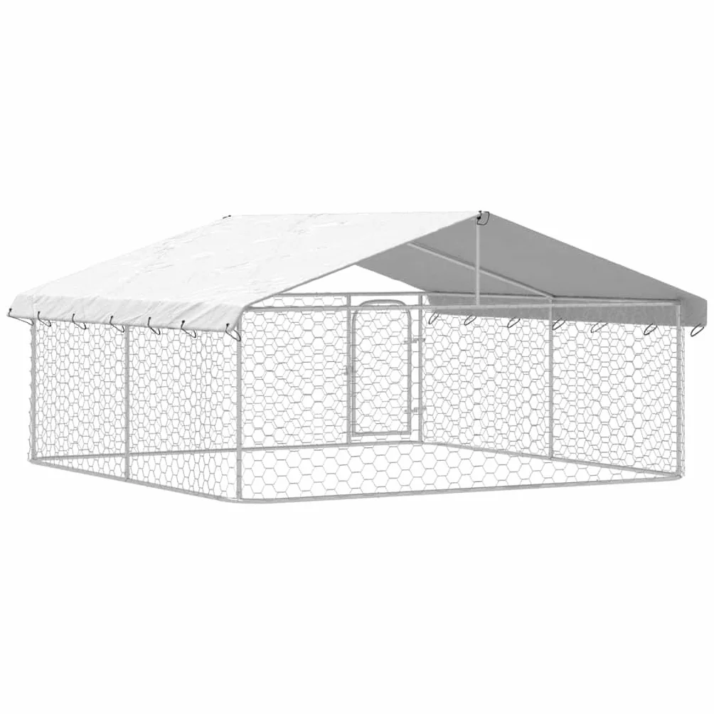Chenil Extérieur Métal pour Chien 300x300x150 cm