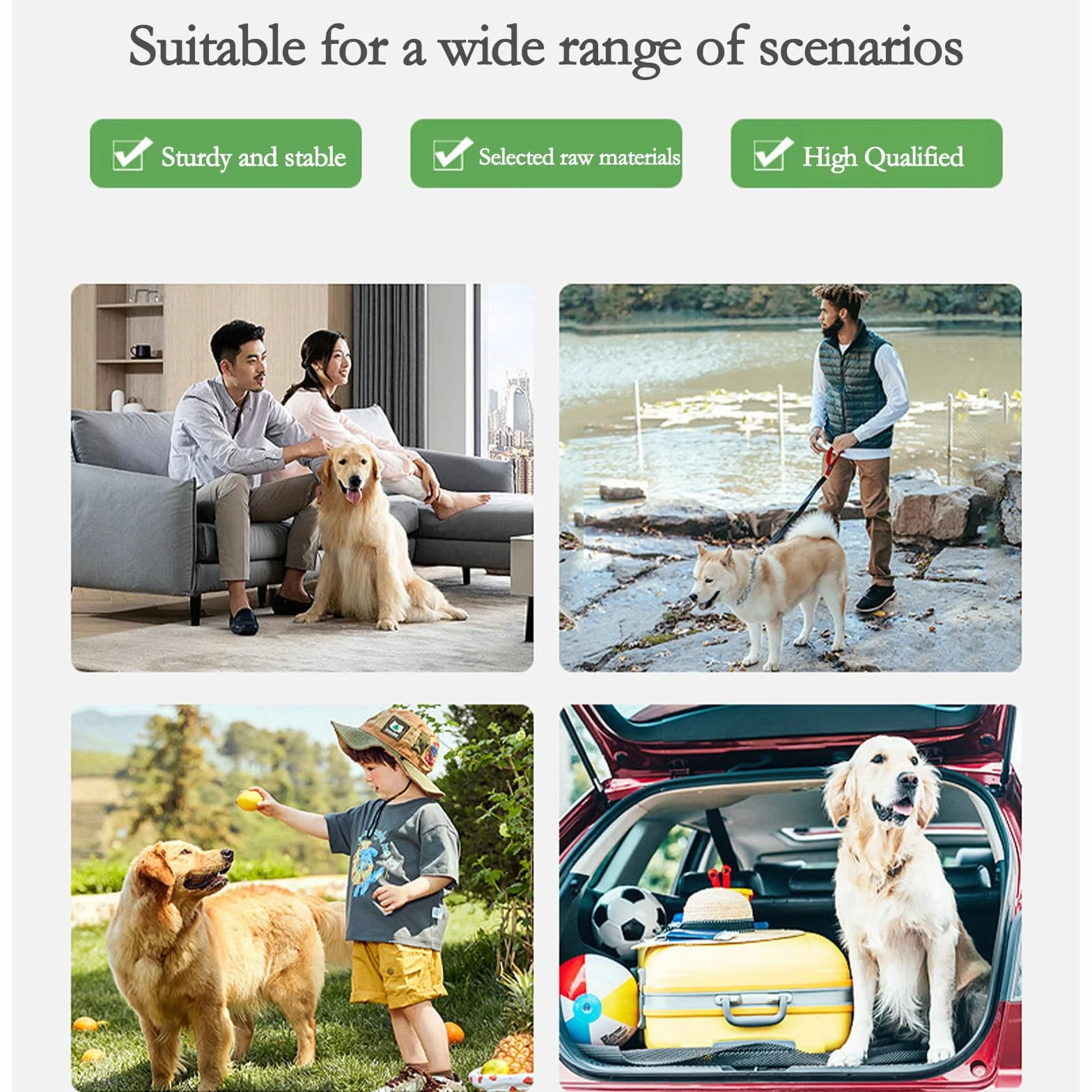 Ceinture de sécurité pour chien pour voiture, harnais réglable à double usage, ceinture de sécurité pour animal de compagnie, pour tout type de voiture, accessoire de voyage pour chien