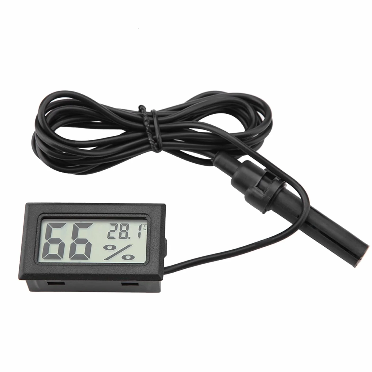 Hygromètre Thermomètre LCD avec Sonde Externe pour Incubateurs Aquarium Reptiles