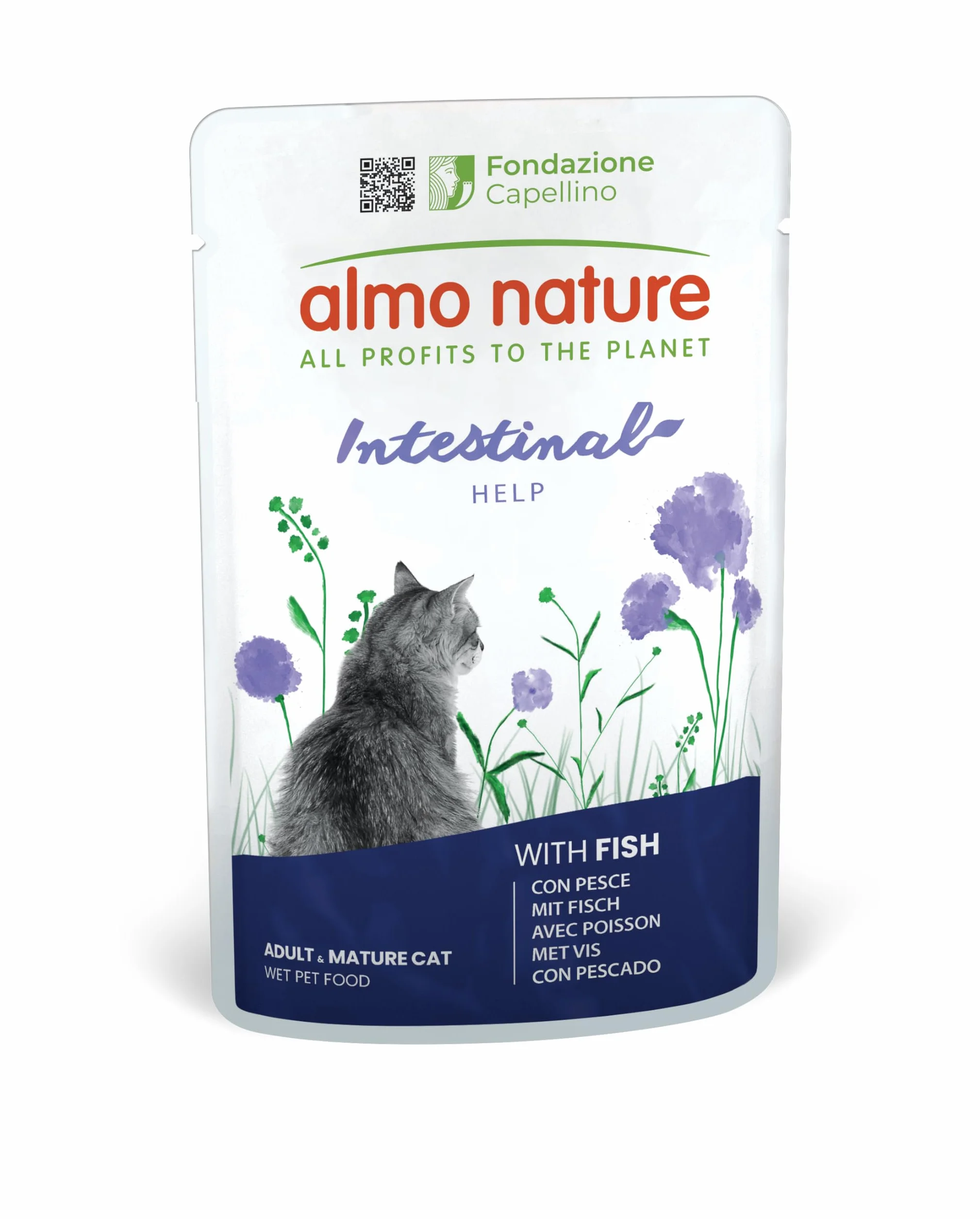 Almo Nature Functional Intestinal Help Nourriture Humide pour Chats Adultes Poisson 70g Lot de 30