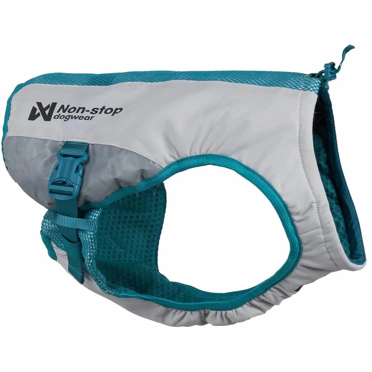 Non-Stop Dogwear Gilet Rafraîchissant pour Chien, Gris Clair/Bleu Sarcelle, Taille L