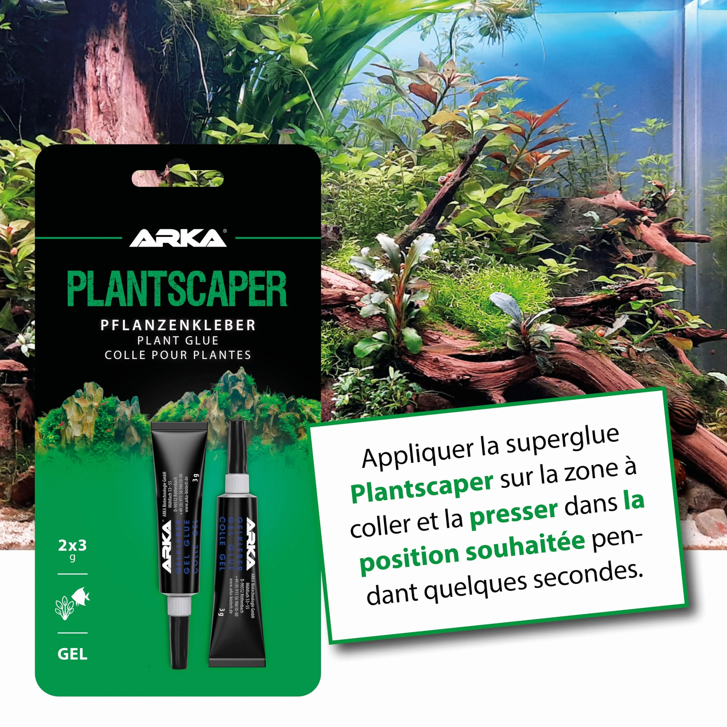 MICROBE-LIFT Plantscaper Colle Plantes Aquarium Gel 2×3 g Aquascaping Mousse Racines