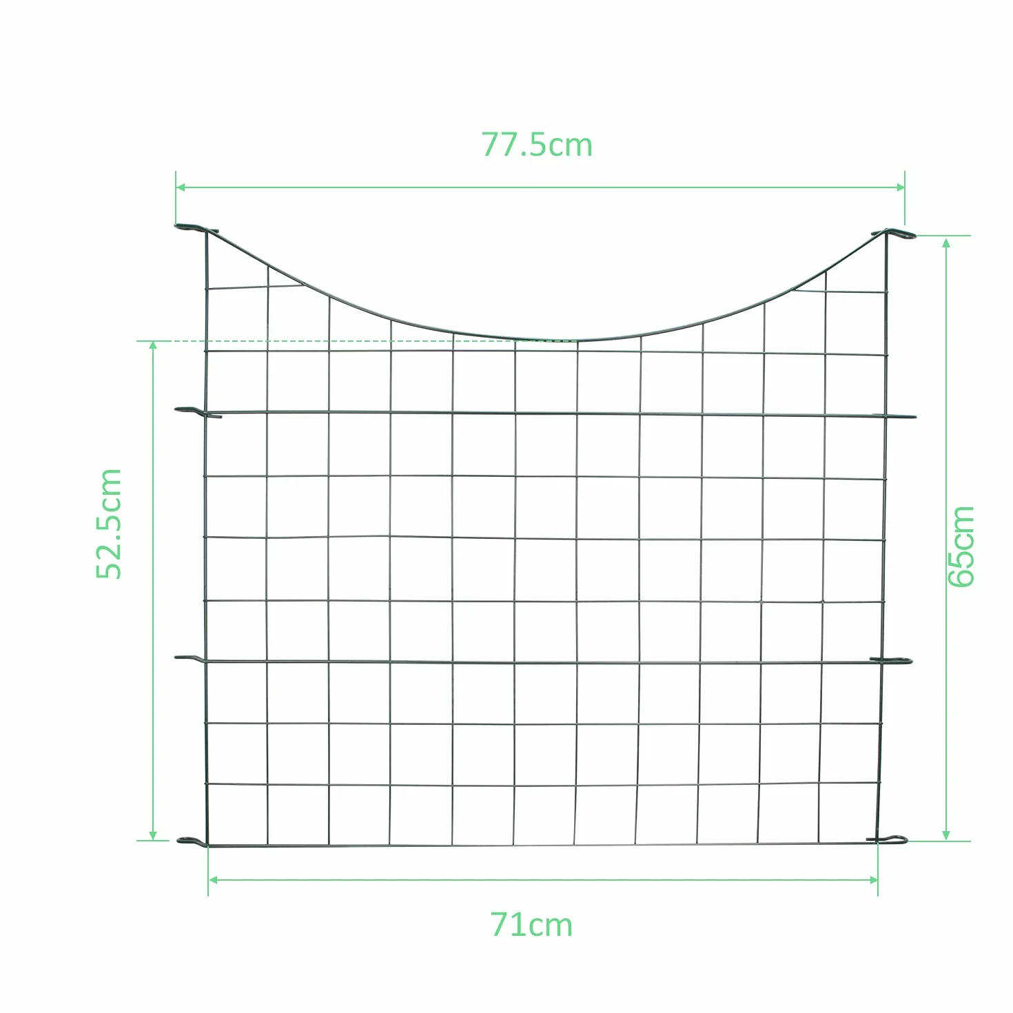 Clôture d'Étang et de Jardin en Métal 5 Éléments 6 Barres de Fixation Avec Arche Inférieure
