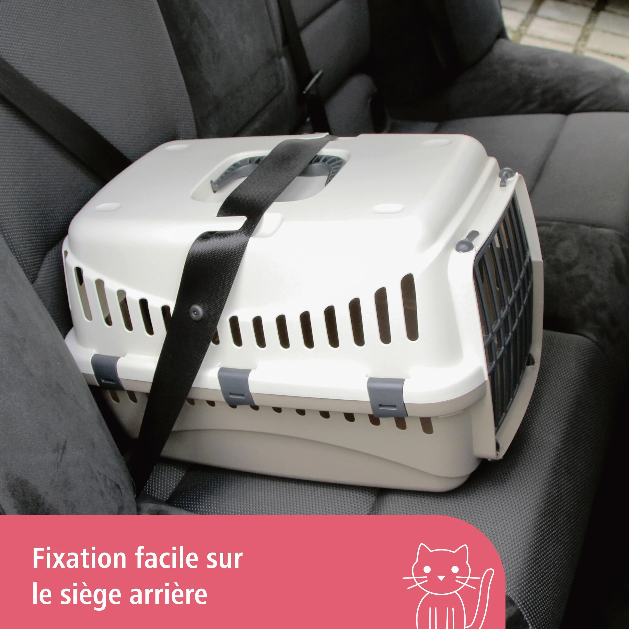 Kerbl Cage de Transport pour Chien et Chat 45 x 30 x 30 cm Plastique crème/Taupe