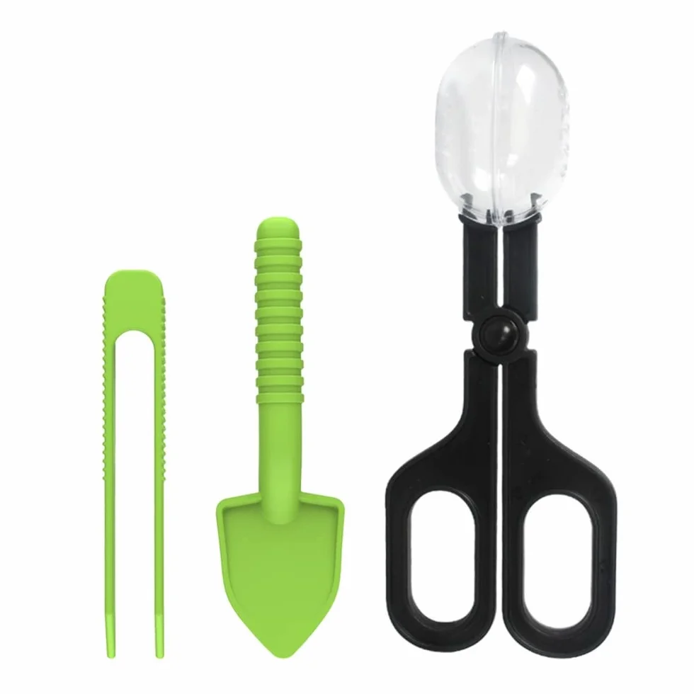 Kit d'outils d'alimentation pour Reptiles, Pince de Capture Transparente pour Hamsters, Gecko, Lézard