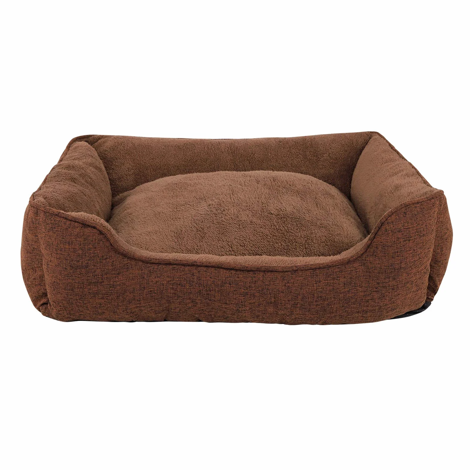 Lionto Panier Chien avec Coussin et Housse Amovible 75x60 cm Marron